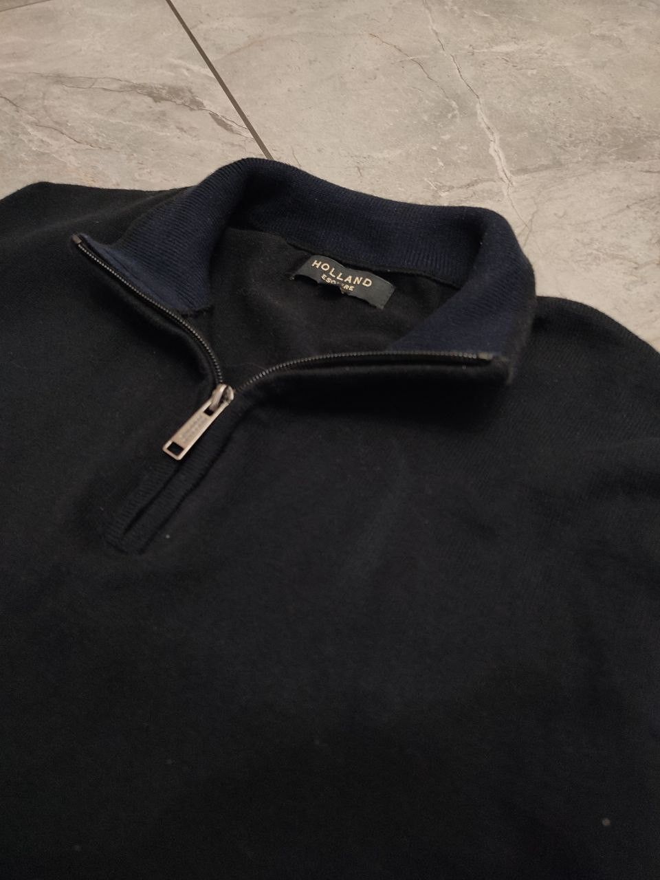 Other HOLLAND ESQUIRE Black Knit 1/4 zip Jumper England style Size US M / EU 48-50 / 2 - 4 Thumbnail