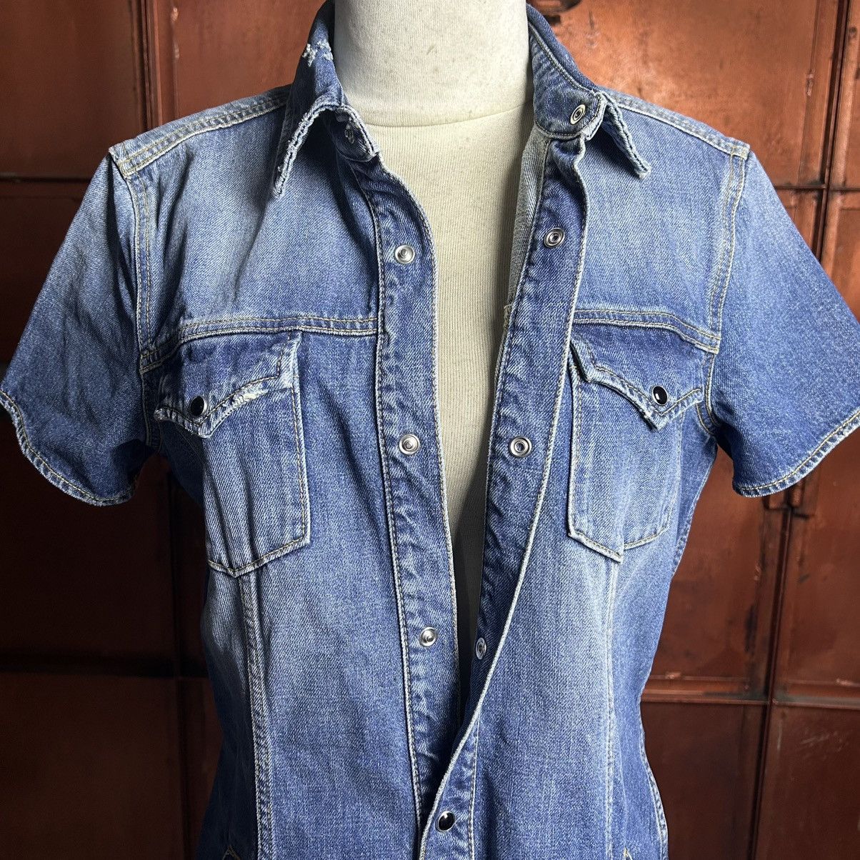 Saint Laurent Paris SAINT LAURENT PARIS Vintage Dresses Blue Denim Size L / US 10 / IT 46 - 15 Thumbnail