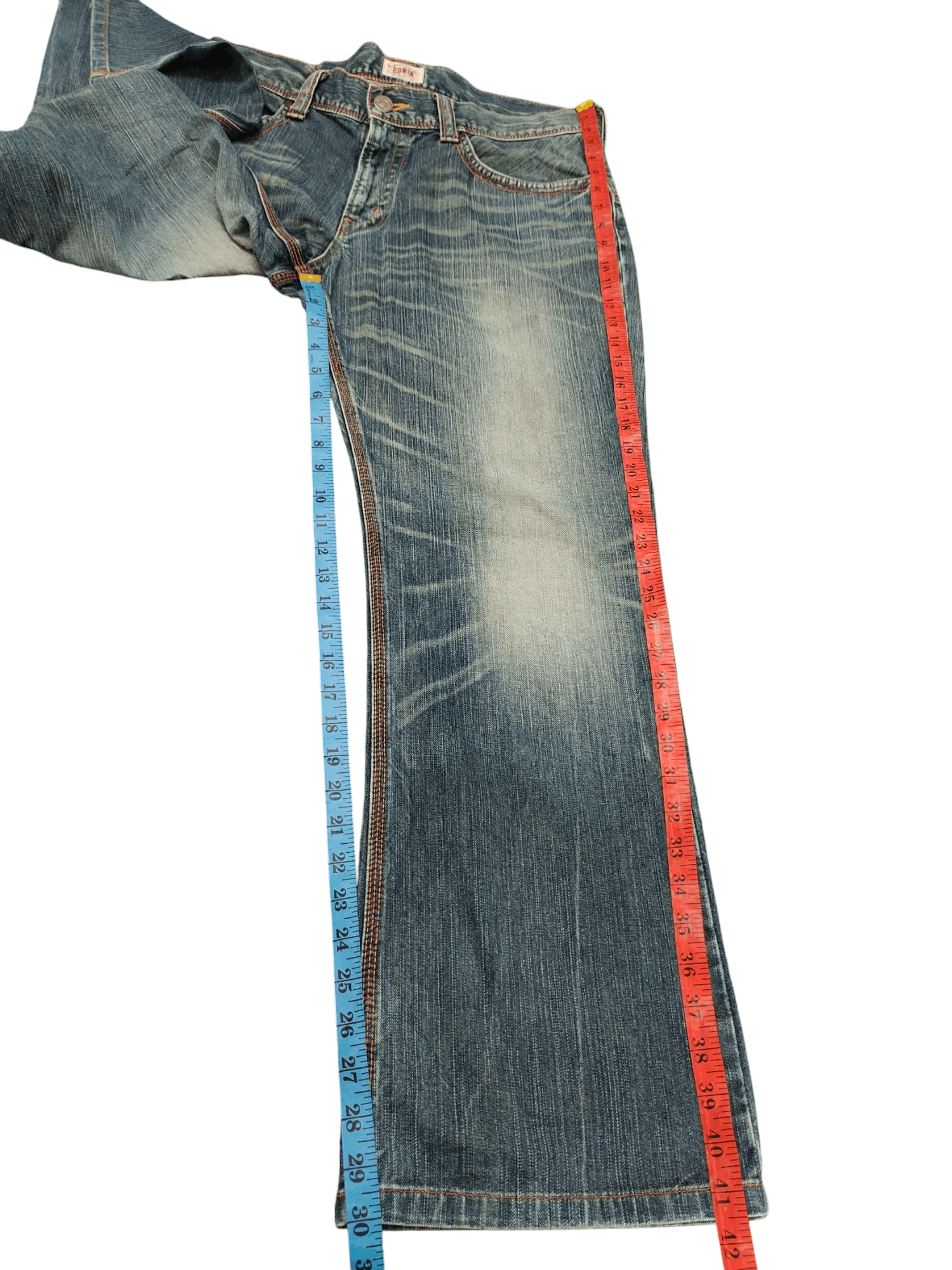 Kapital Vintage Edwin Buckle Back Distress Faded Clawmark Denim Jean Size US 36 / EU 52 - 17 Thumbnail