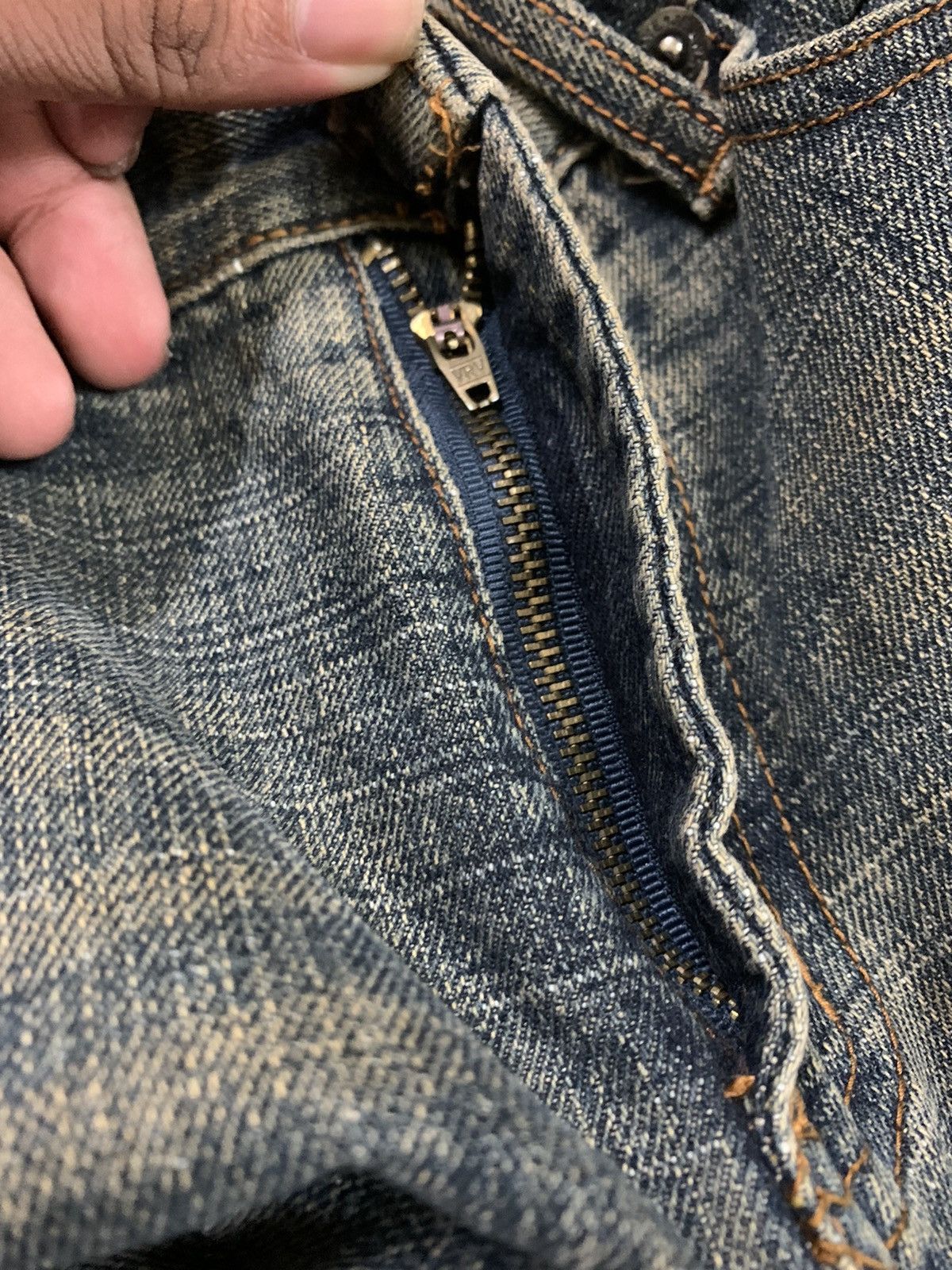If Six Was Nine FLARED RUSTY WASH jeans with claw mark faded design Size US 29 - 6 Thumbnail