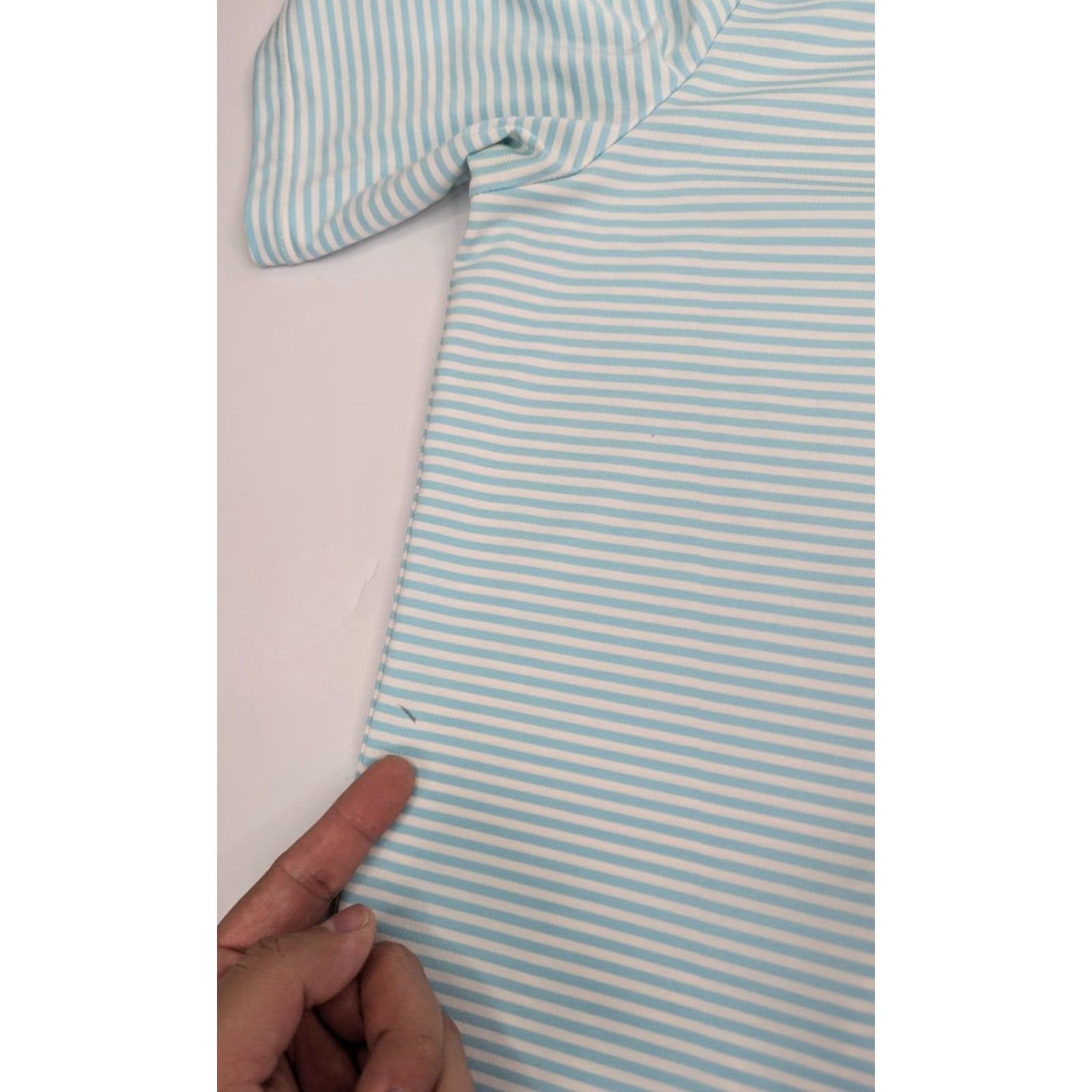 RLX Ralph Lauren Ralph Lauren RLX Polo Shirt Adult Mens L White Blue Striped Lightweight Golf Shirt Polo Men Casual Business Wedding Size US L / EU 52-54 / 3 - 5 Thumbnail