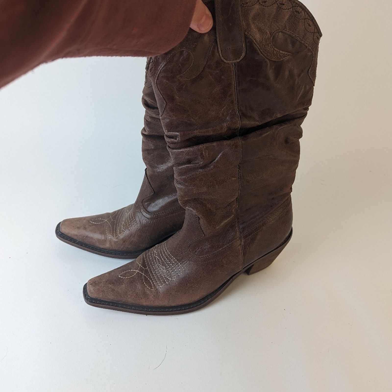 Steve Madden Steve Madden “Saddle” Slouchy Cowboy Boots Size US 7.5 / IT 37.5 - 3 Thumbnail