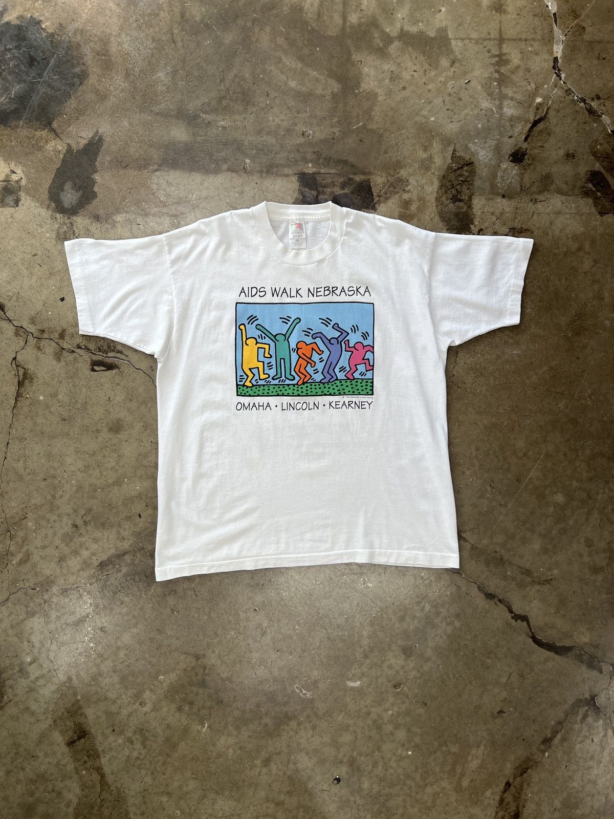 Vintage Vintage 1996 Kieth Haring AIDS Art Social Justice Tee XL Size US XL / EU 56 / 4 - 2 Thumbnail