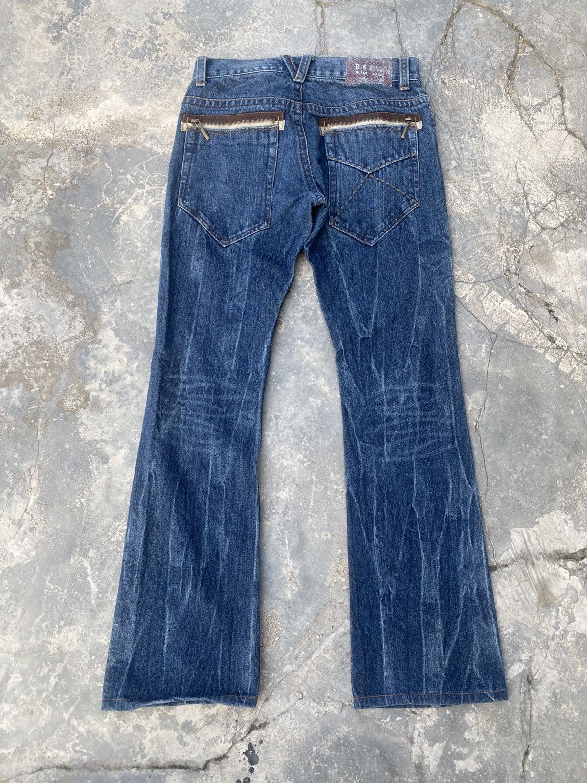 Japanese Brand B.S RAW Claw Mark Twisted Flared Jeans Size US 30 / EU 46 - 4 Thumbnail