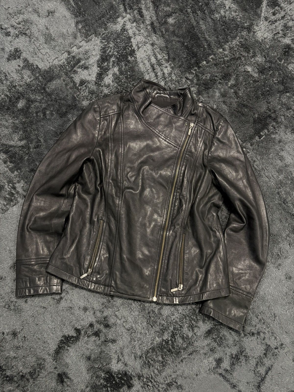 If Six Was Nine Gothic Biker Jacket Side Zip Punk LGB Rick Owens Vibe Size M / US 6-8 / IT 42-44 - 1 Thumbnail