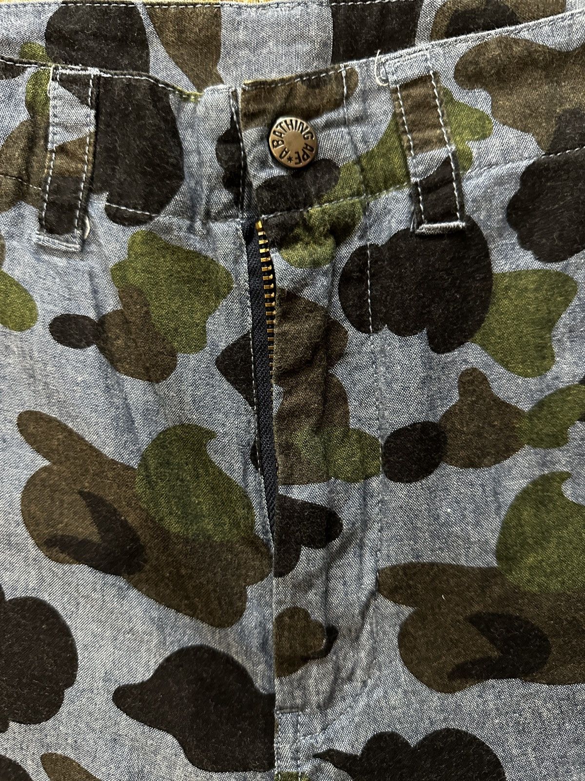 Bape A Bathing Ape 1st Camo Chino Shorts - Blue Size US 32 / EU 48 - 3 Thumbnail