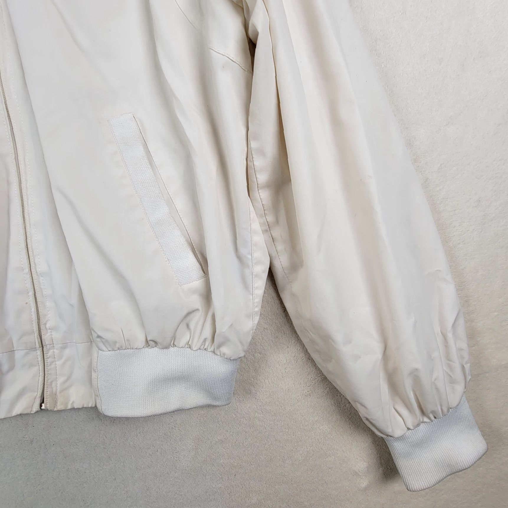 Members Only VINTAGE Members Only Jacket Cream White Full Zip Lined Bomber 90s Mens M White Solid 90s Jacket Men Size US M / EU 48-50 / 2 - 2 Thumbnail