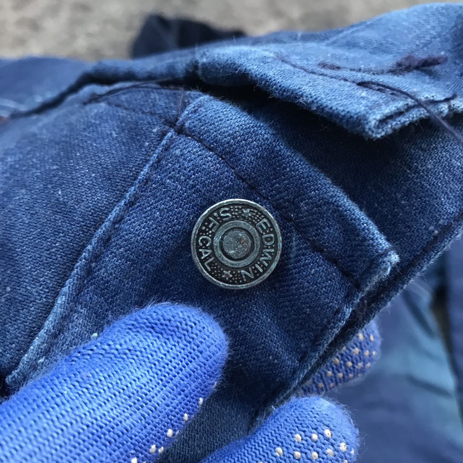 Edwin × Vintage Vintage 80s Edwin denim chore jacket inner blanket sunfaded Size US S / EU 44-46 / 1 - 4 Thumbnail