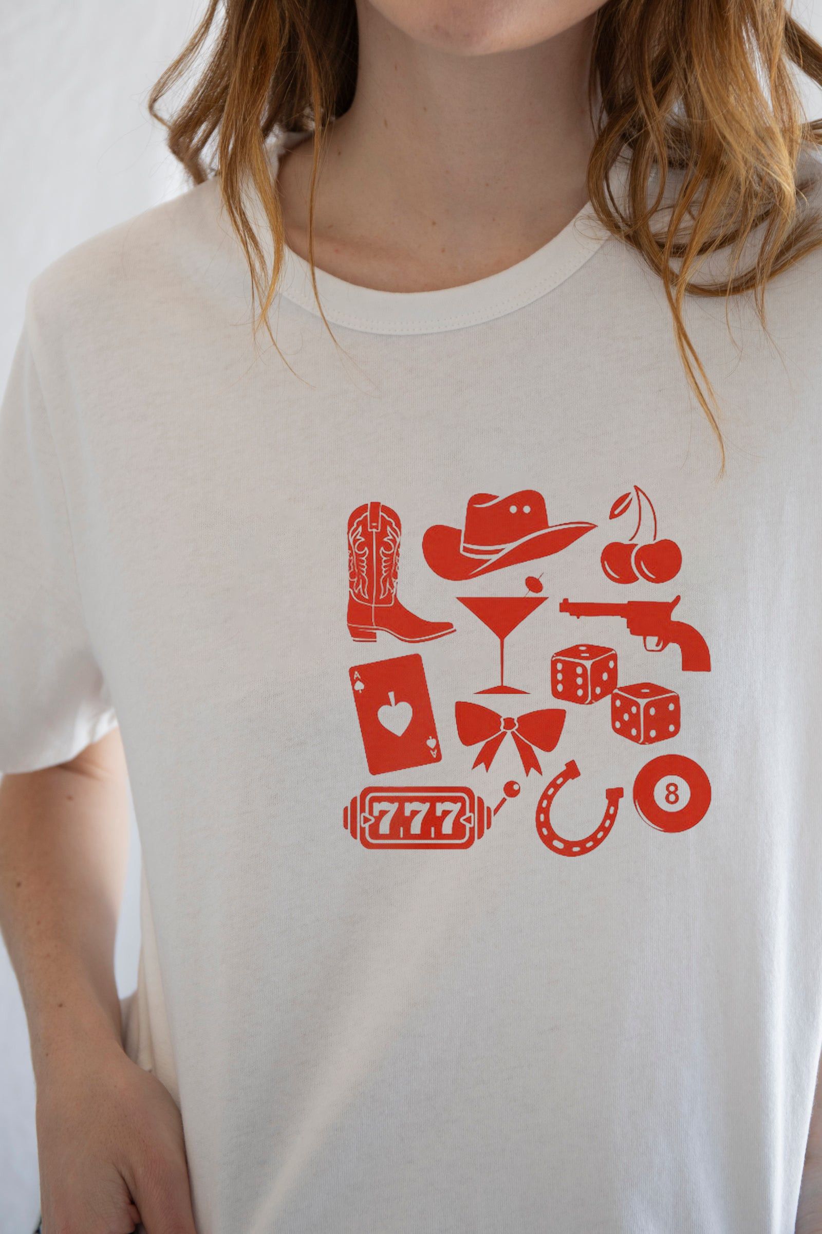 Designer × Vintage Cowgirl Collage Tee — Western-Inspired Graphic T-Shirt Size M / US 6-8 / IT 42-44 - 3 Thumbnail