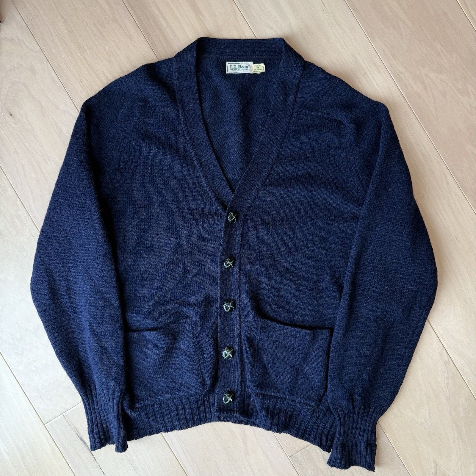 L.L. Bean Vintage LL Bean Shetland Wool Cardigan Large Navy Winter Size US L / EU 52-54 / 3 - 2 Thumbnail