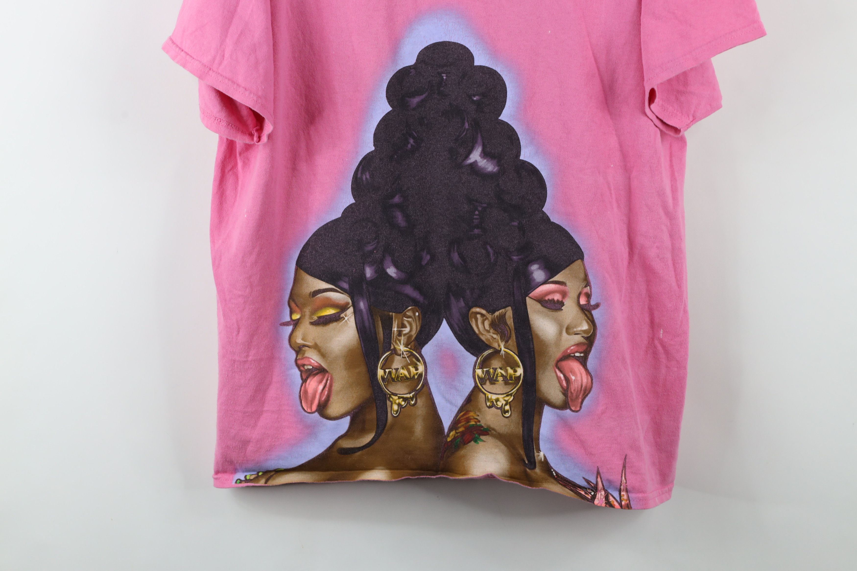 Vintage Streetwear WAP Cardi B Rap Hip Hop Short Sleeve T-Shirt Pink Size US XL / EU 56 / 4 - 3 Thumbnail