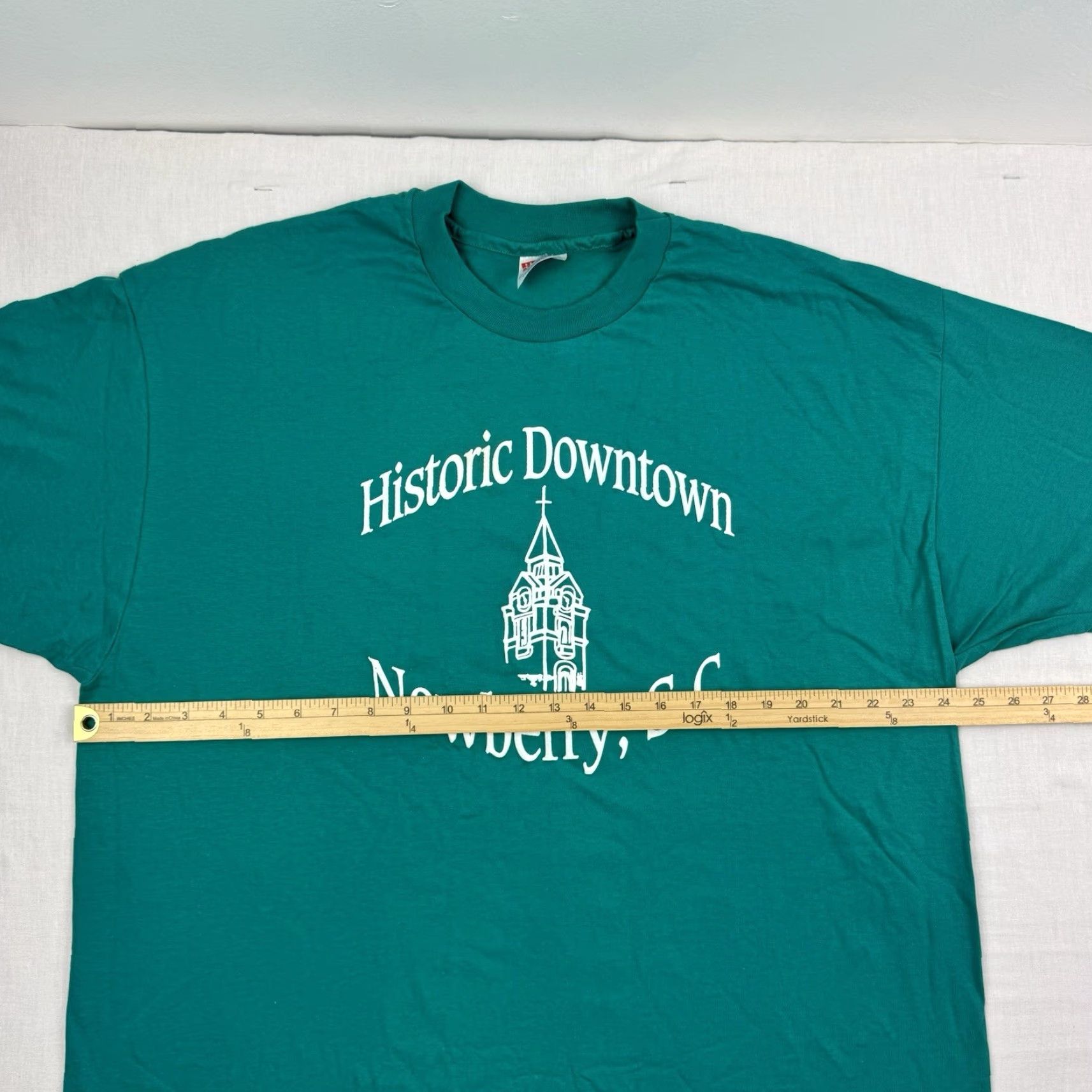 Hanes Vintage Hanes Men's 90s Blue T-Shirt 2XL Short Sleeve Crew Neck Solid Downtown Newberry SC Size US XXL / EU 58 / 5 - 6 Thumbnail