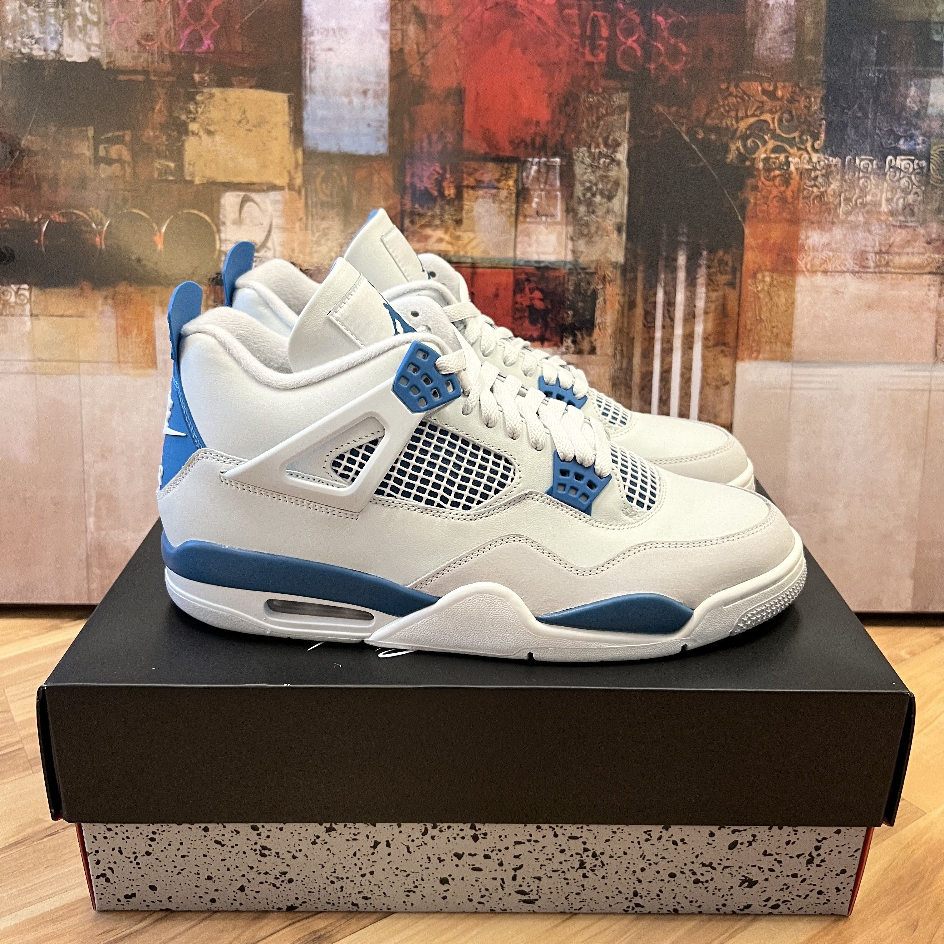 Nike 2024 Nike Air Jordan 4 Retro Military Blue / Off White AJ4 | Grailed