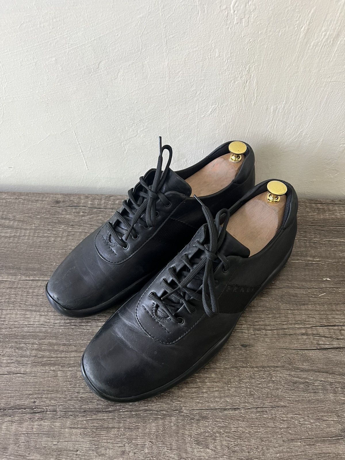 Prada PRADA SOLBIATO BLACK LEATHER LACE UP Size US 8.5 / EU 41-42 - 2 Thumbnail
