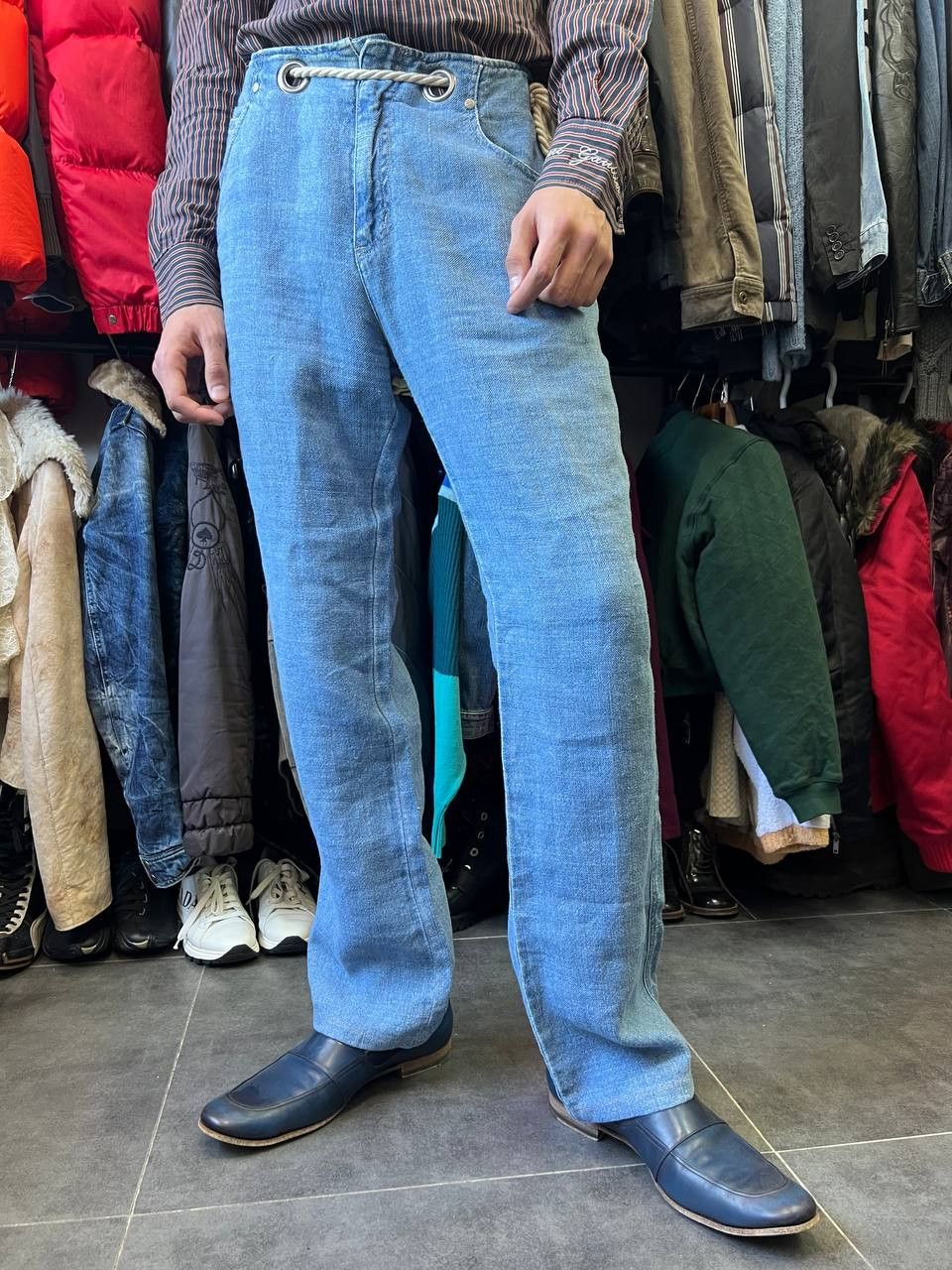 Jean Paul Gaultier Vintage Jean Paul Gaultier denim trompe l'oeil linen pants Size US 34 / EU 50 - 1 Thumbnail