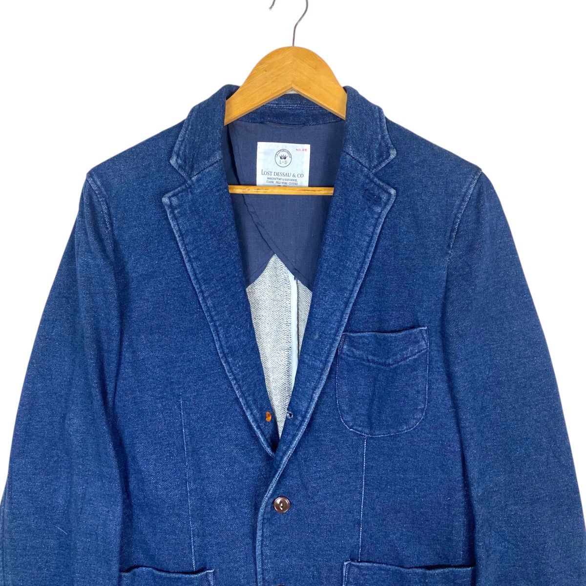 45rpm × Indigo × Japanese Brand 💥LOST DESSAU INDIGO INSPIRED KAPITAL BUTTON JACKET Size US M / EU 48-50 / 2 - 4 Thumbnail
