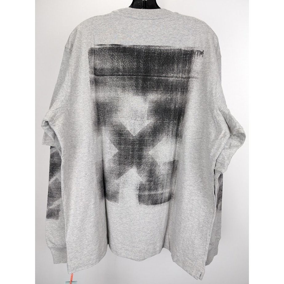 Off-White o1rshd1 Q:2 / DUP /Jumbo Arrow Double L/S Tee Shirt in Grey Size US XL / EU 56 / 4 - 11 Thumbnail