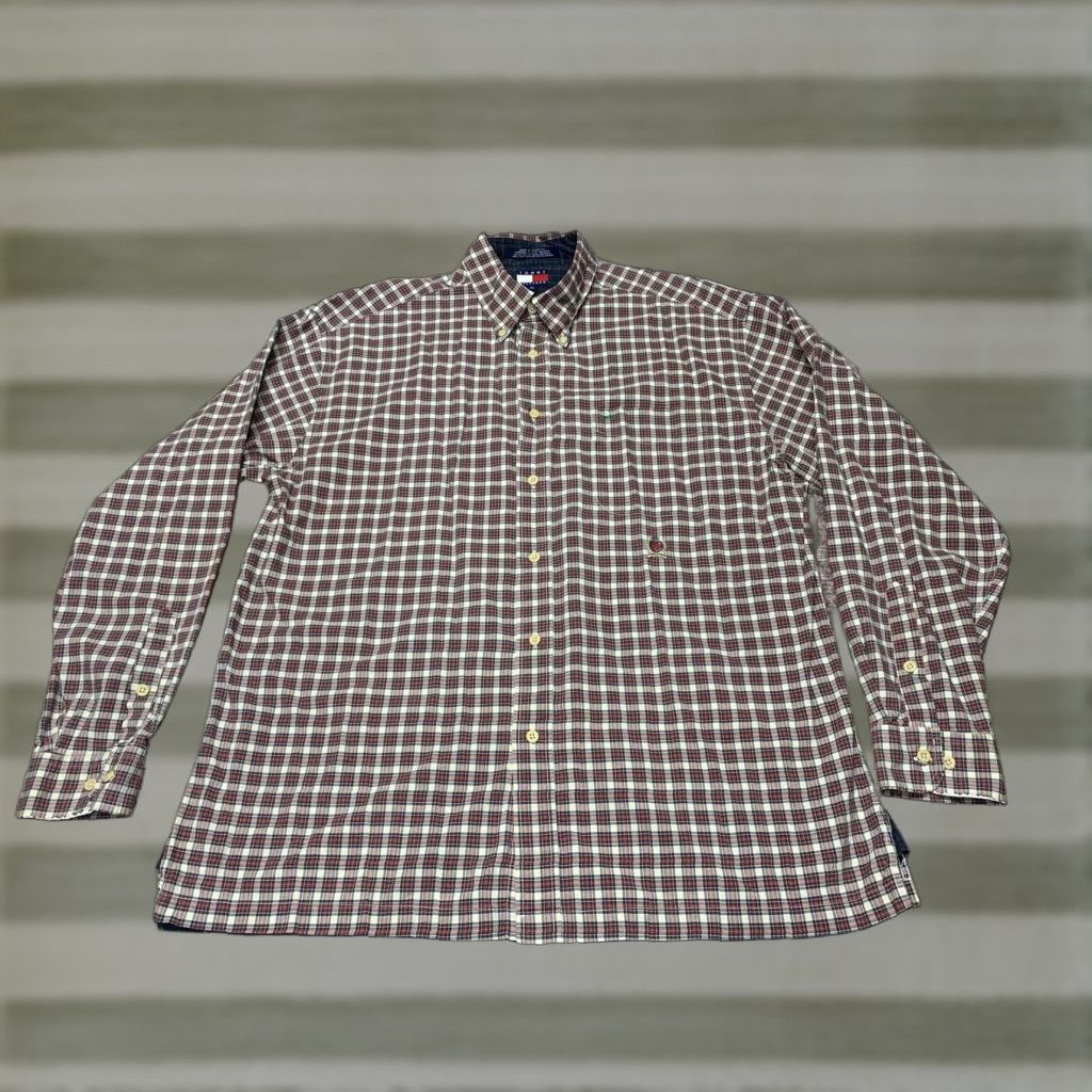 Tommy Hilfiger Tommy Hilfiger Men's Shirt Size Large Red White Green Plaid Long Sleeve Button-Up Collar-Down Cotton MENS Regular Vintage: No (But can't add new info) Size US L / EU 52-54 / 3 - 1 Thumbnail