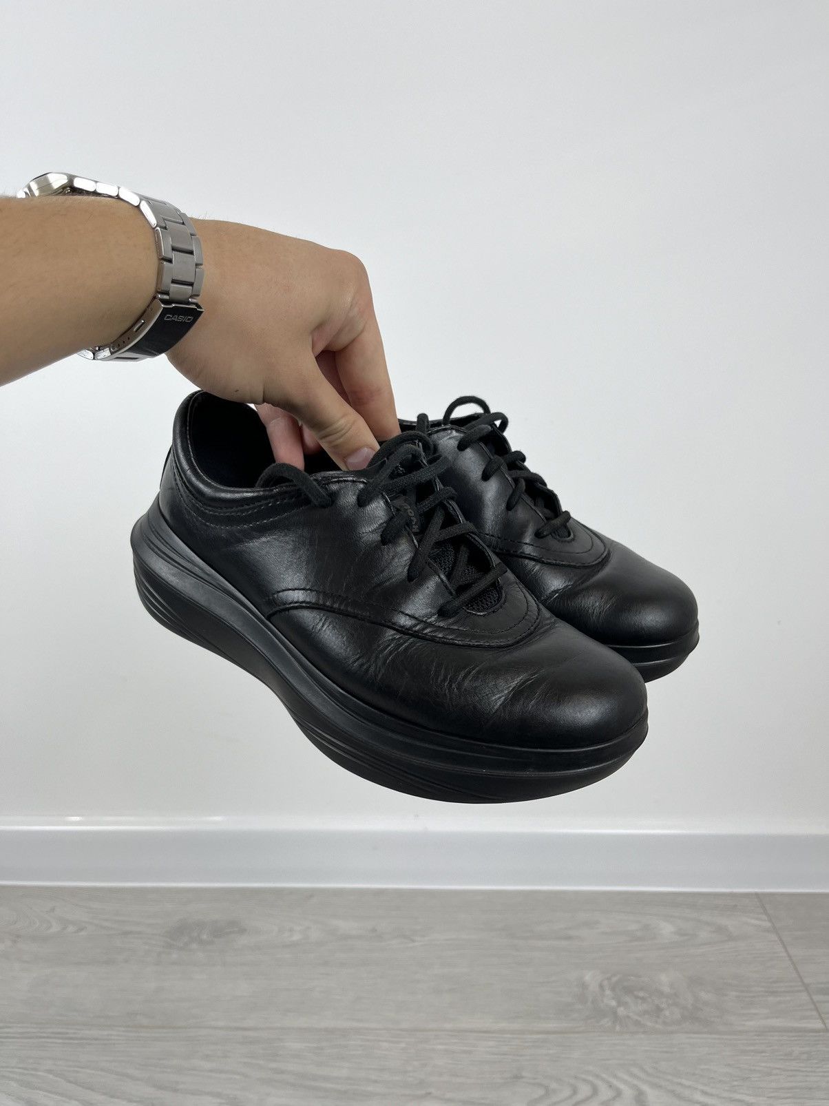 Kybun Kybun Wangbi Women’s Black Leather Sneakers Shoes Y2K Size US 7 / IT 37 - 3 Thumbnail