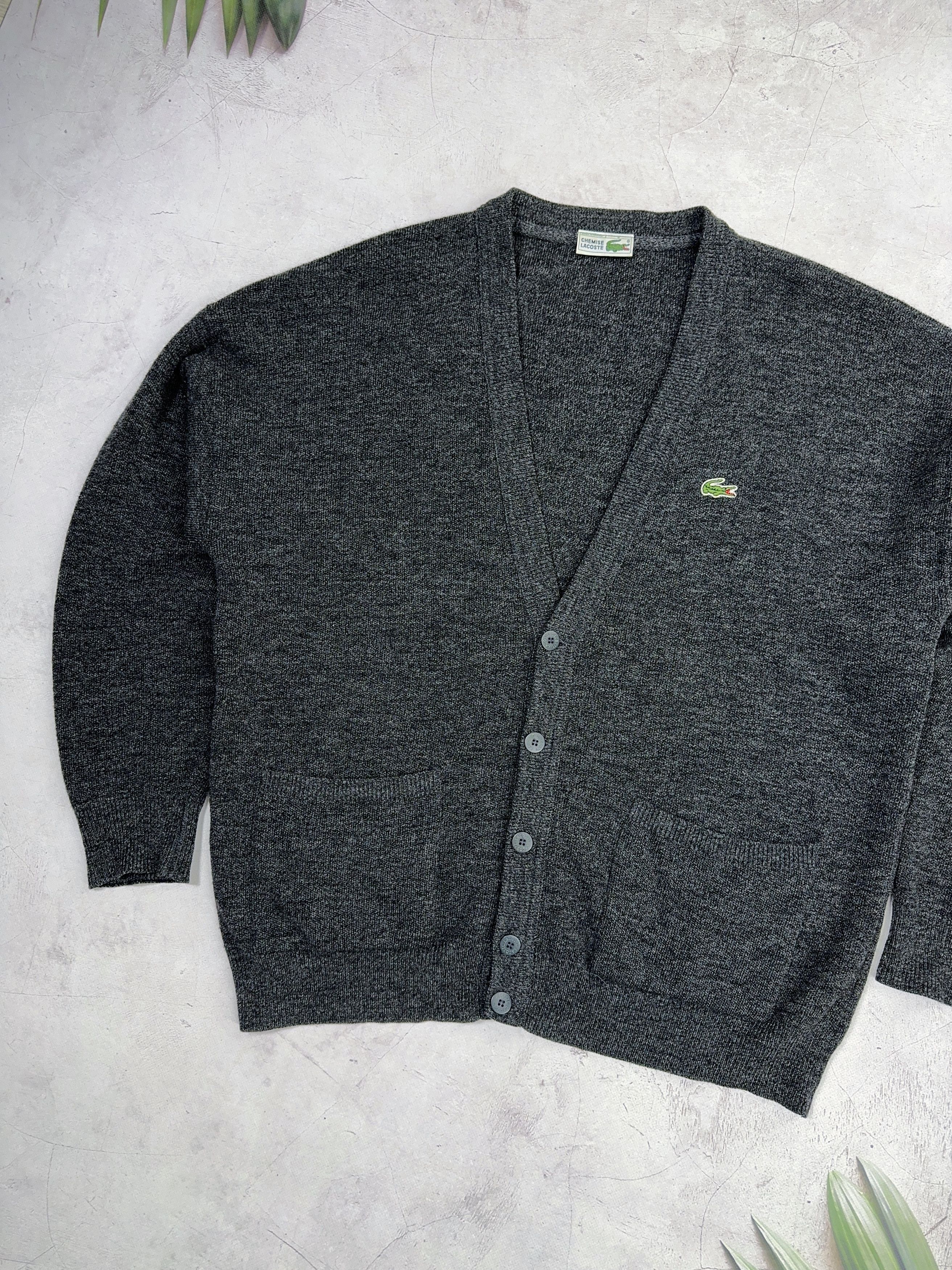 Lacoste 80s Chemise Lacoste Knit Cardigan Wool FRANCE Size US XL / EU 56 / 4 - 2 Thumbnail