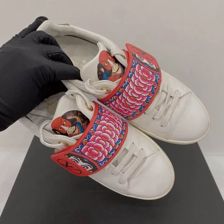 Louis Vuitton Louis Vuitton Floral Embellished Sneakers in White and Red Size US 6.5 / EU 39-40 - 8 Thumbnail