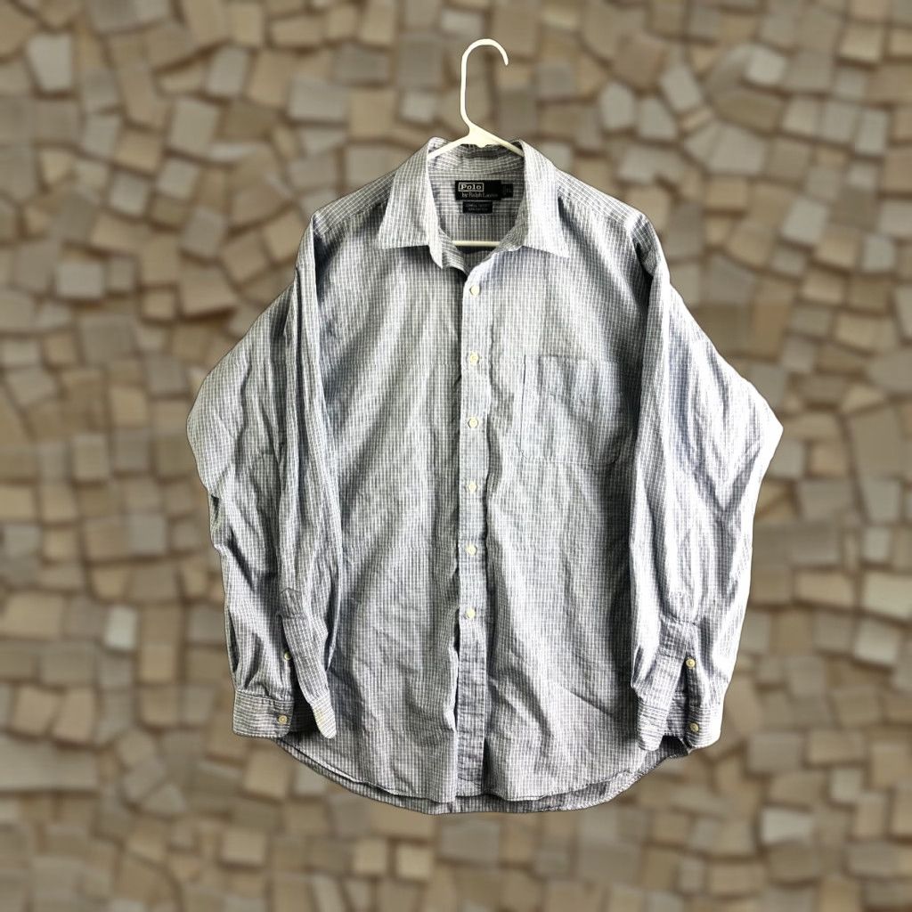 Polo Ralph Lauren Polo Ralph Lauren Lowell Sport Shirt XL Mens Blue Plaid Long Sleeve Spread Collar Button-Up Size US XL / EU 56 / 4 - 1 Thumbnail