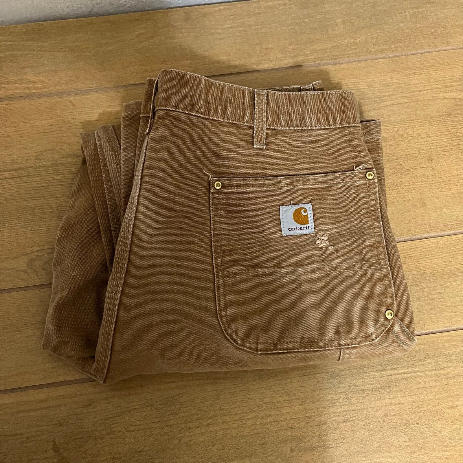 Carhartt Carhartt B01 BRN Dungaree Fit Double Knee Brown Sz 36x31 Size US 36 / EU 52 - 1 Thumbnail