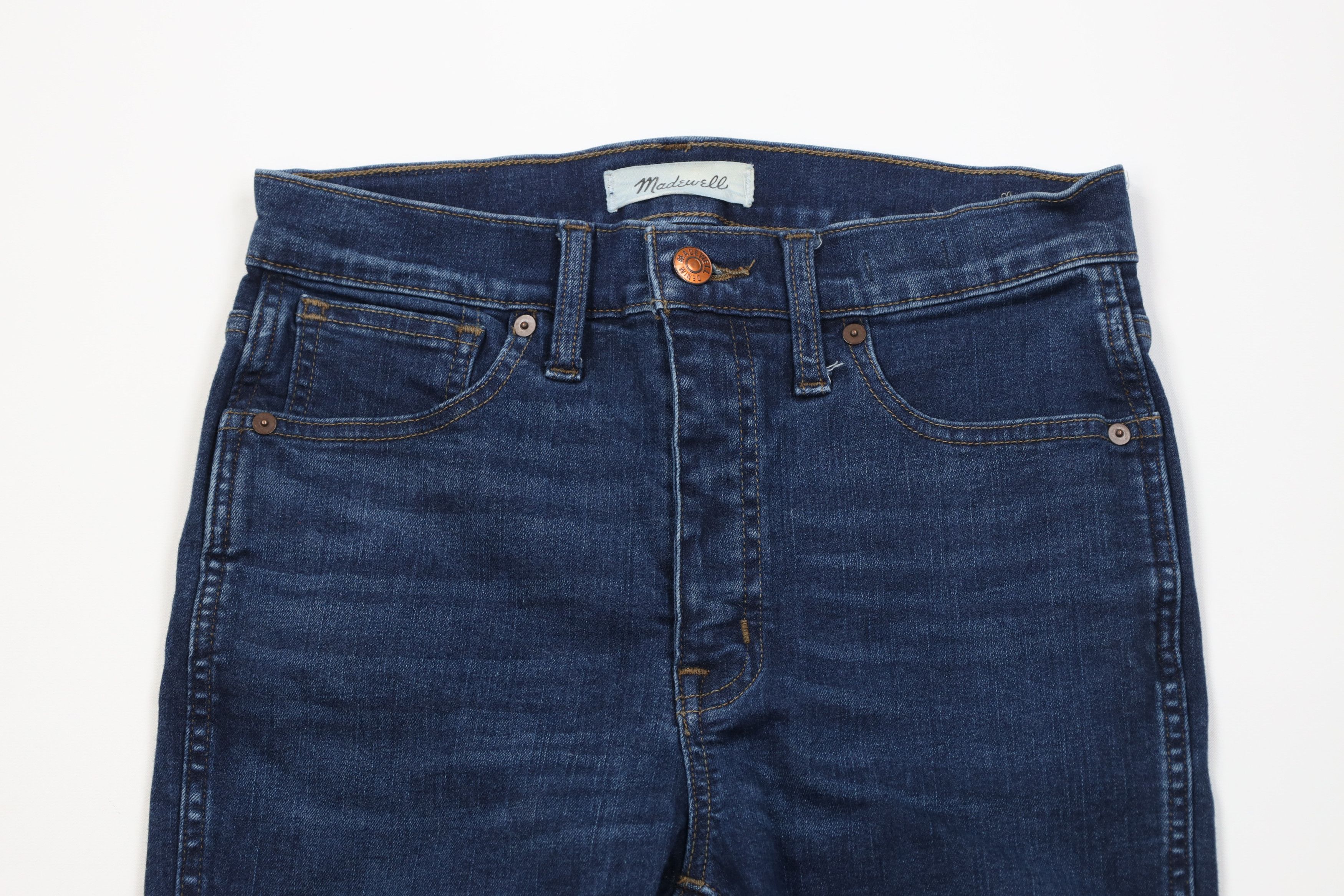 Vintage Madewell High Rise Skinny Leg Stretch Denim Jeans Hayes Wash Size 28" / US 6 / IT 42 - 2 Thumbnail