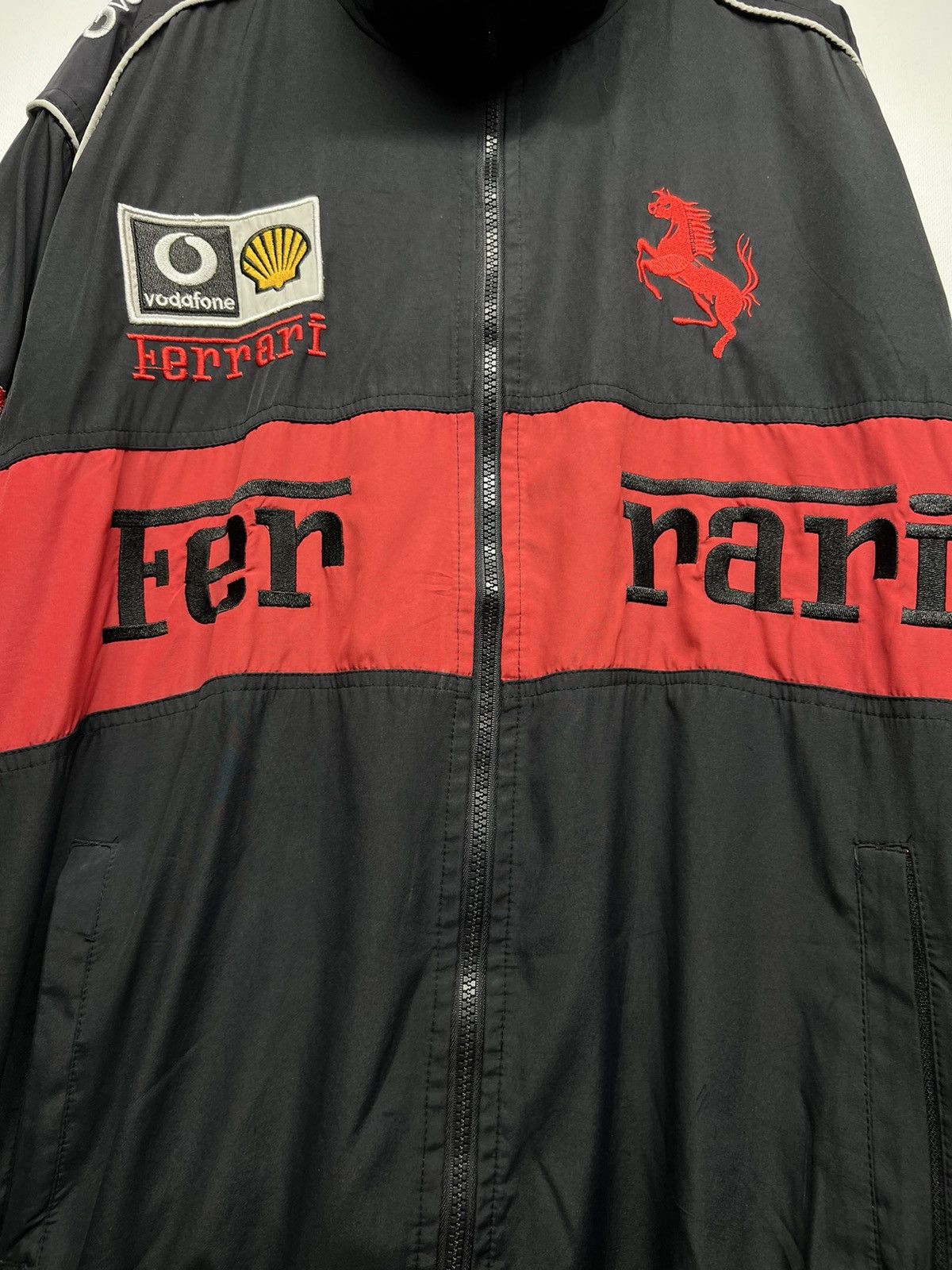 Vintage Y2k Ferrari F1 Faded Nylon Racing Jacket 00’s