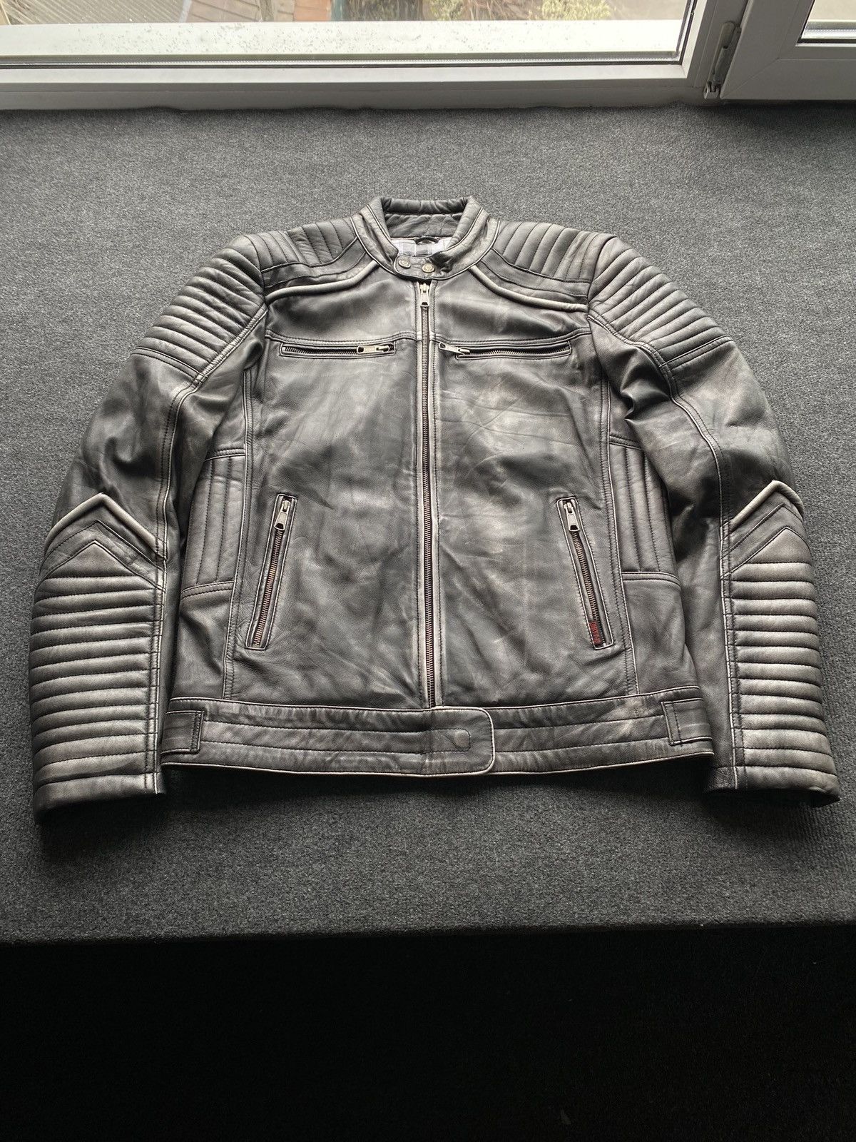 Japanese Brand 🔥Dirty 12 Opium Punk leather jacket racing moto mens m Size US M / EU 48-50 / 2 - 1 Thumbnail