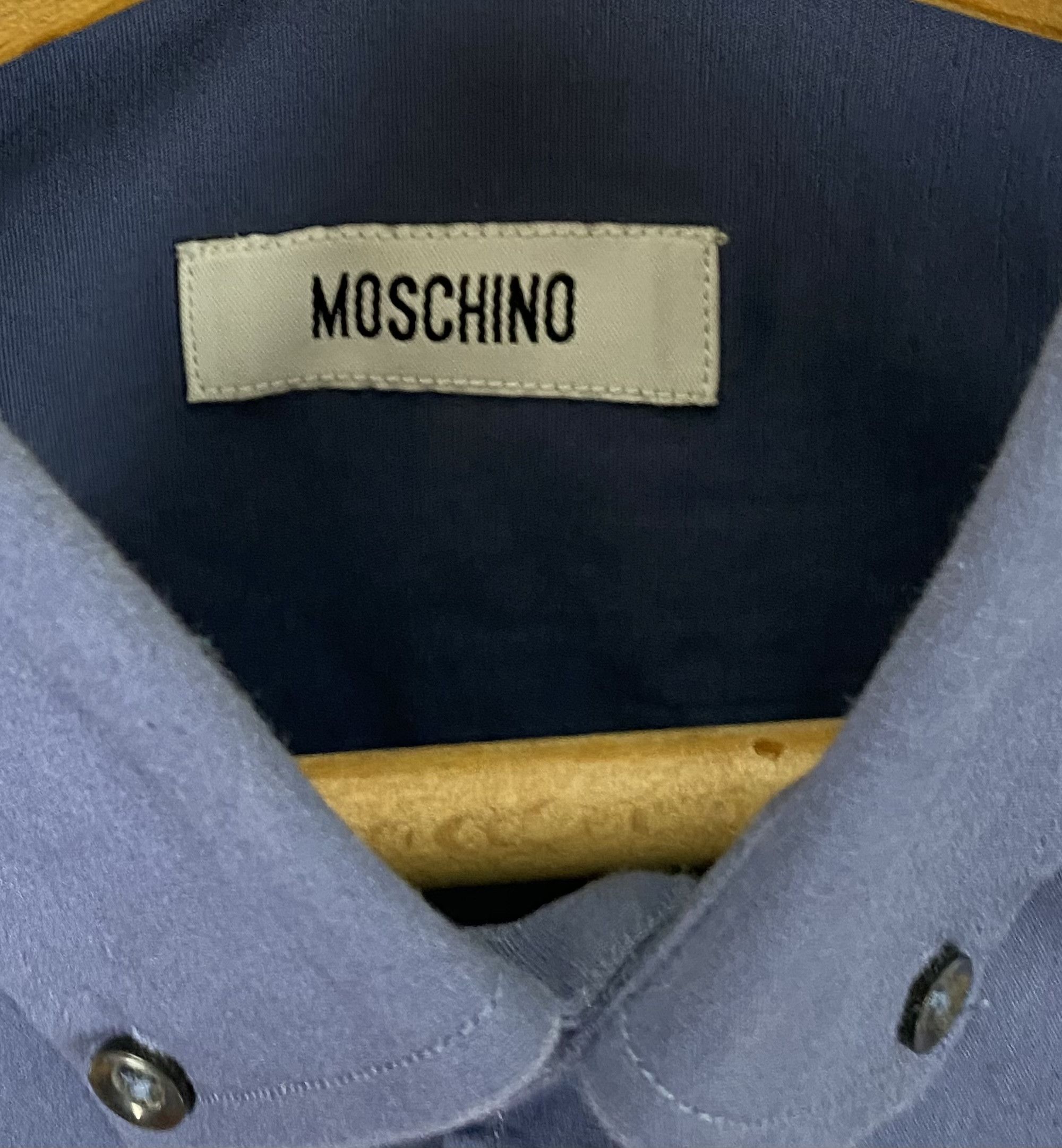 Moschino Vintage MOSCHINO Navy Button Up Shirt M477 Size US M / EU 48-50 / 2 - 6 Thumbnail