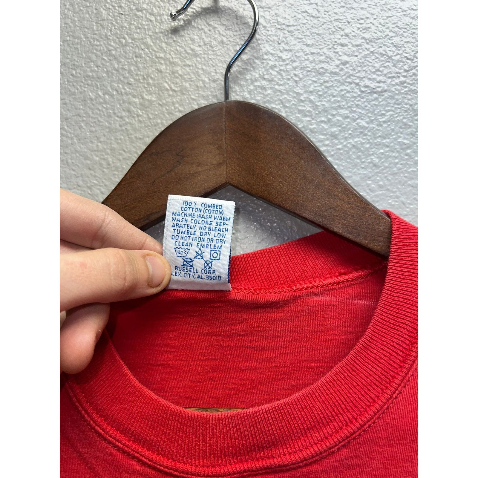 Russell Athletic 90s Vintage Russell Athletic USA Made Red Blank Shirt VTG M Size US M / EU 48-50 / 2 - 6 Thumbnail