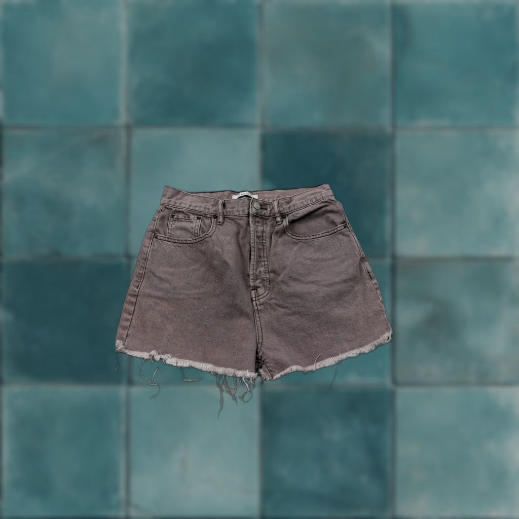 Pacsun Pacsun Dad Jean Shorts Womens 28 Purple High Rise Frayed Hem Denim Distressed Size 28" / US 6 / IT 42 - 1 Thumbnail