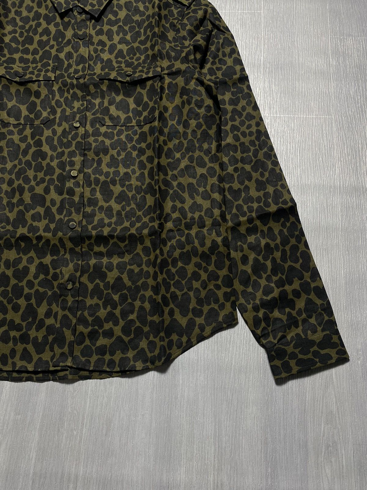 Burberry Prorsum SS14 Military Leo Print Linen Shirt Size US M / EU 48-50 / 2 - 4 Thumbnail