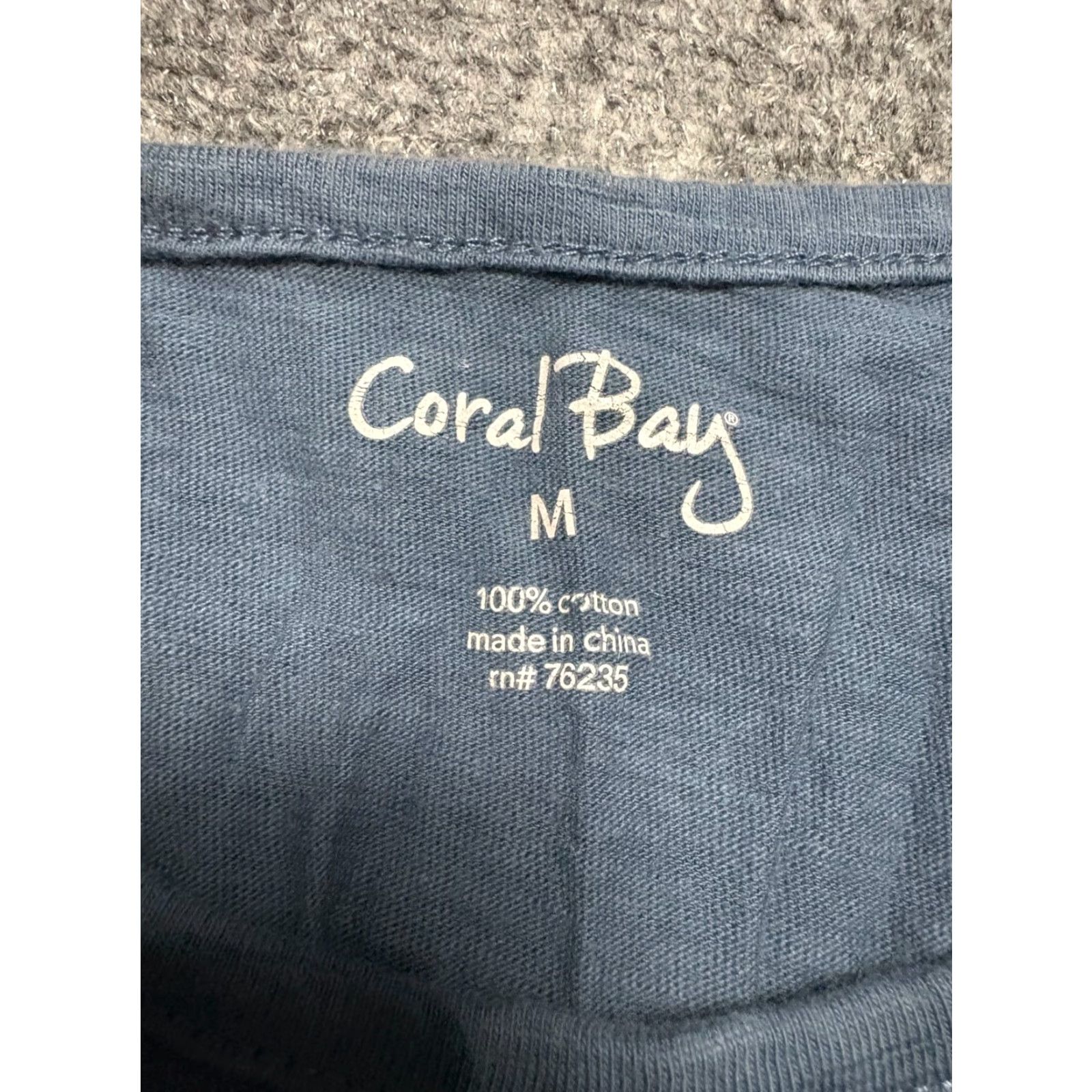 Vintage Coral Bay T-Shirt Women's M Blue Nautical Ship Rope Pattern Short Sleeve Size M / US 6-8 / IT 42-44 - 4 Thumbnail