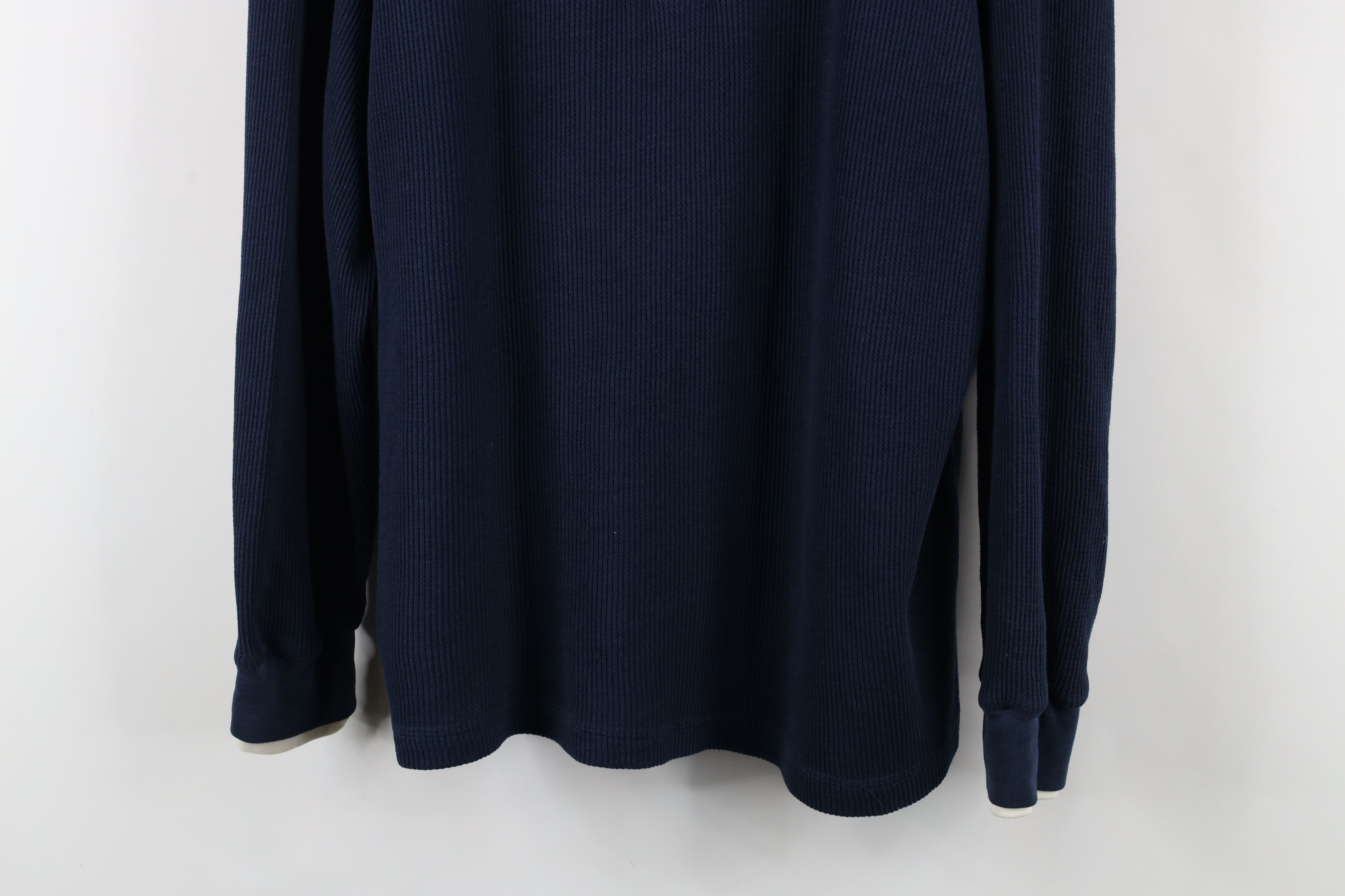 Vintage Vintage 90s Streetwear Thermal Waffle Knit Henley T-Shirt Size L / US 10 / IT 46 - 3 Thumbnail