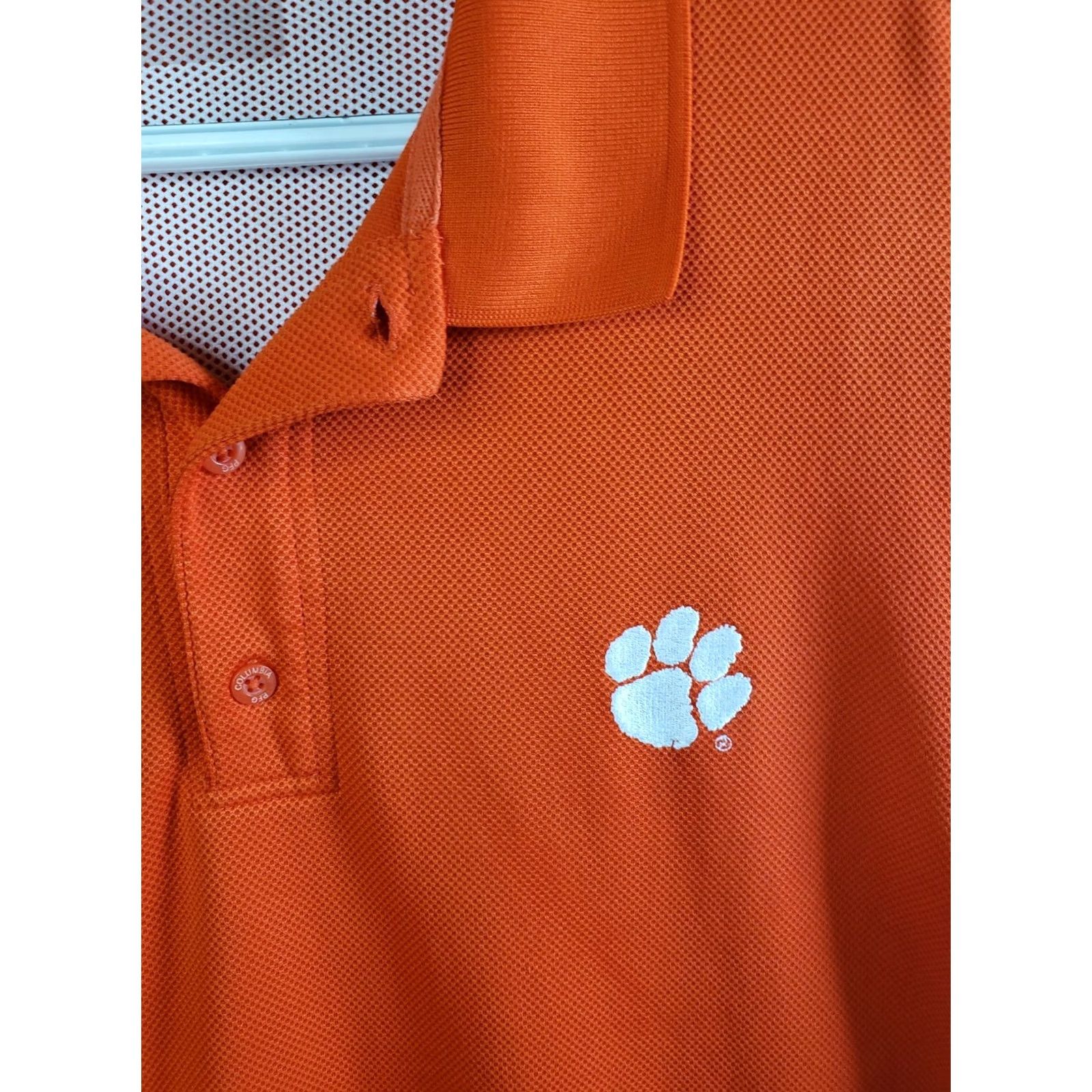 Vintage Columbia PFG Polo Shirt Orange CLEMSON Tigers Men's XL Polyester Size US XL / EU 56 / 4 - 4 Thumbnail