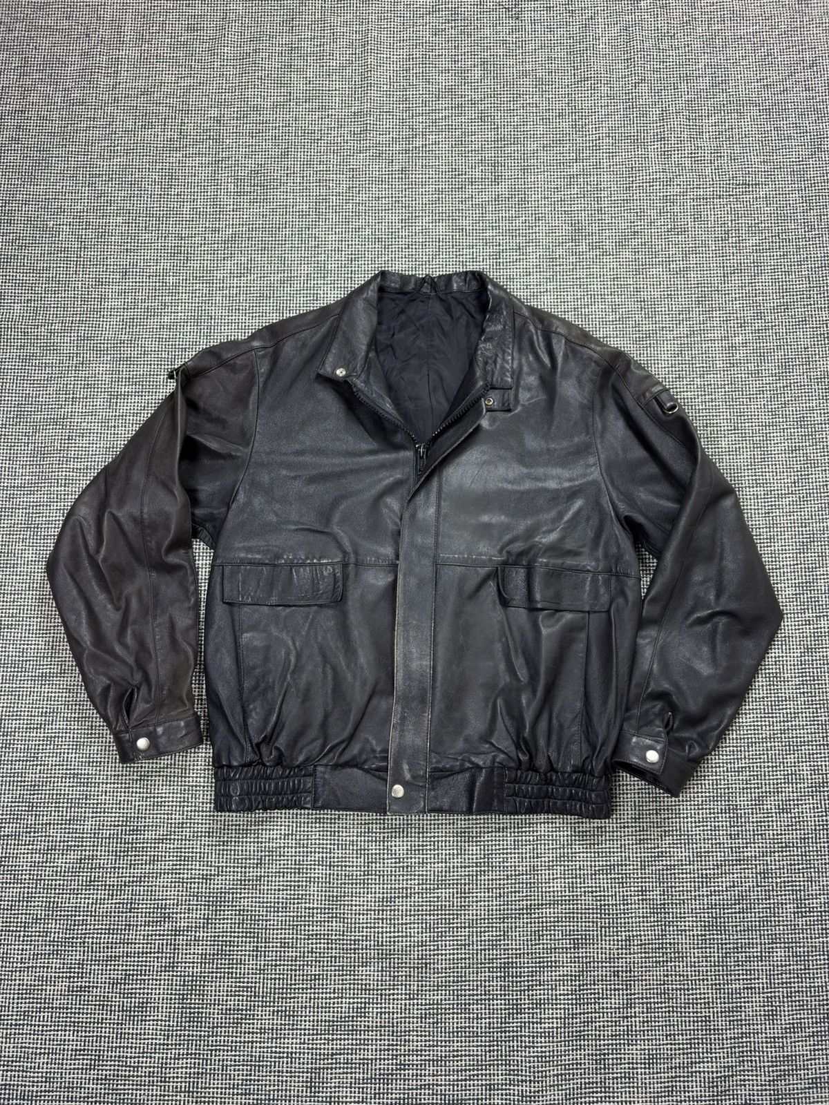 Genuine Leather Boxy avant garde made in Mongolia leather bomber jacket 80s Size US XL / EU 56 / 4 - 2 Thumbnail
