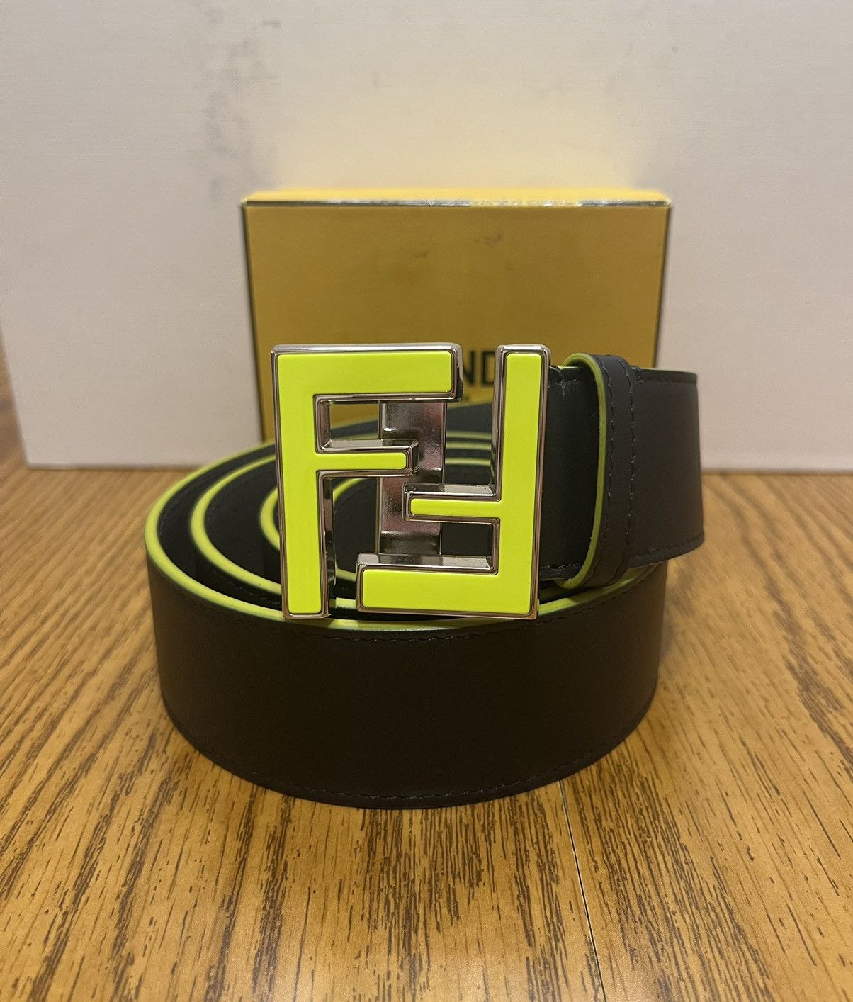 Fendi Fendi FF Logo Leather Belt Size 44 - 2 Thumbnail
