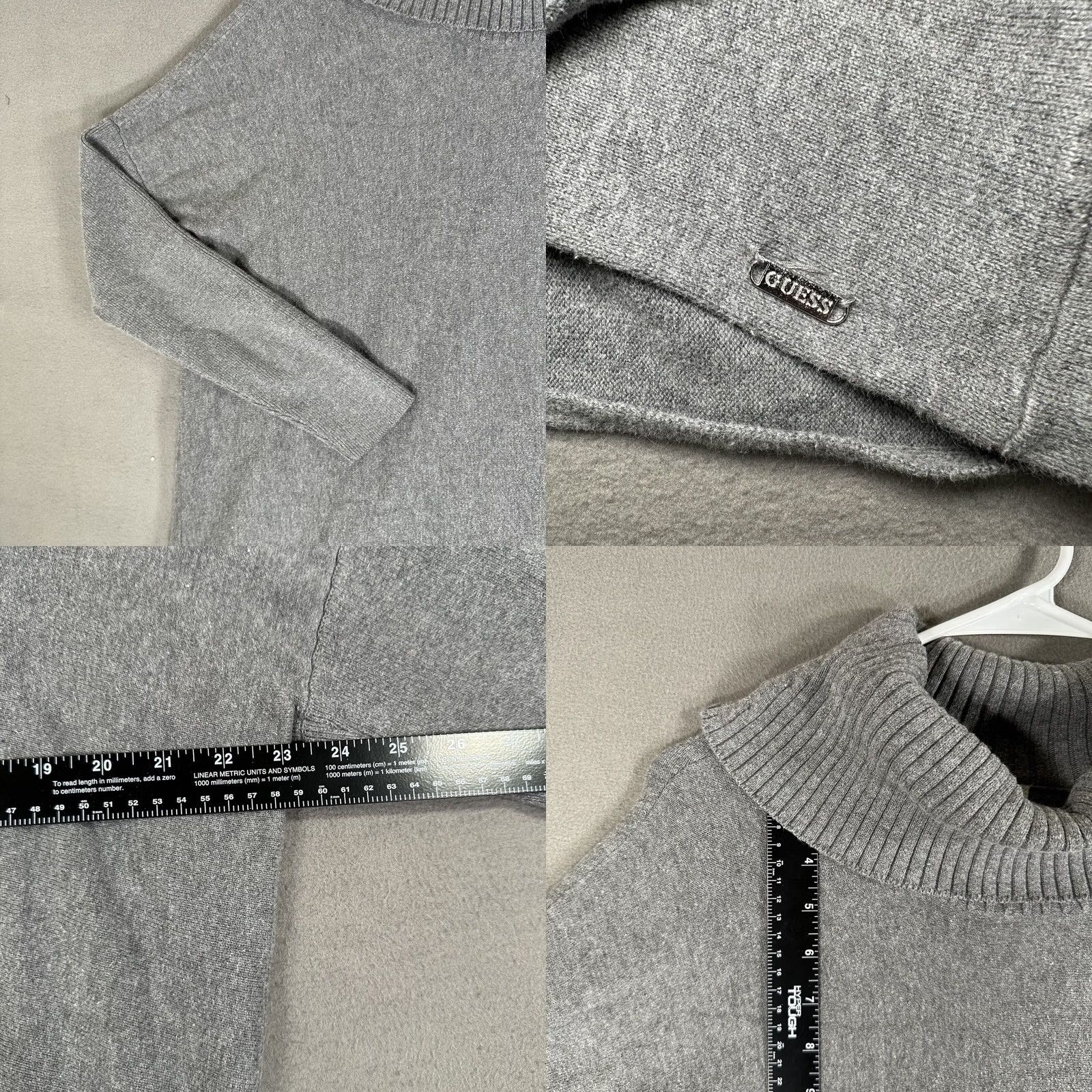 Guess Guess Cardigan Sweater Womens XS Gray Belted 3/4 Sleeve Turtle Neck Wrap EUC Size XS / US 0-2 / IT 36-38 - 8 Thumbnail