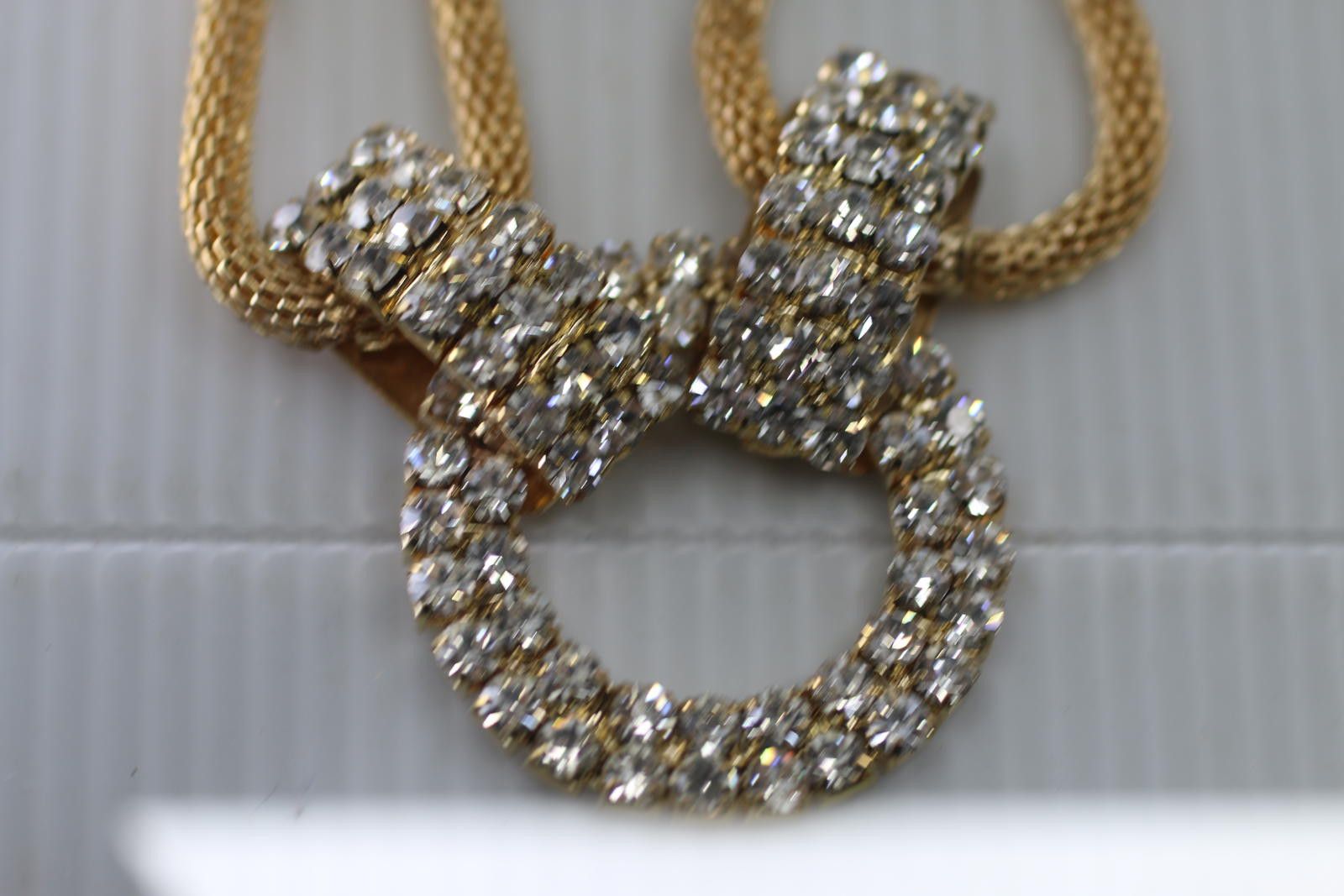 The Unbranded Brand Vintage Gold Tone Multi Necklace Rhinestone Circle Pendant Size ONE SIZE - 3 Thumbnail
