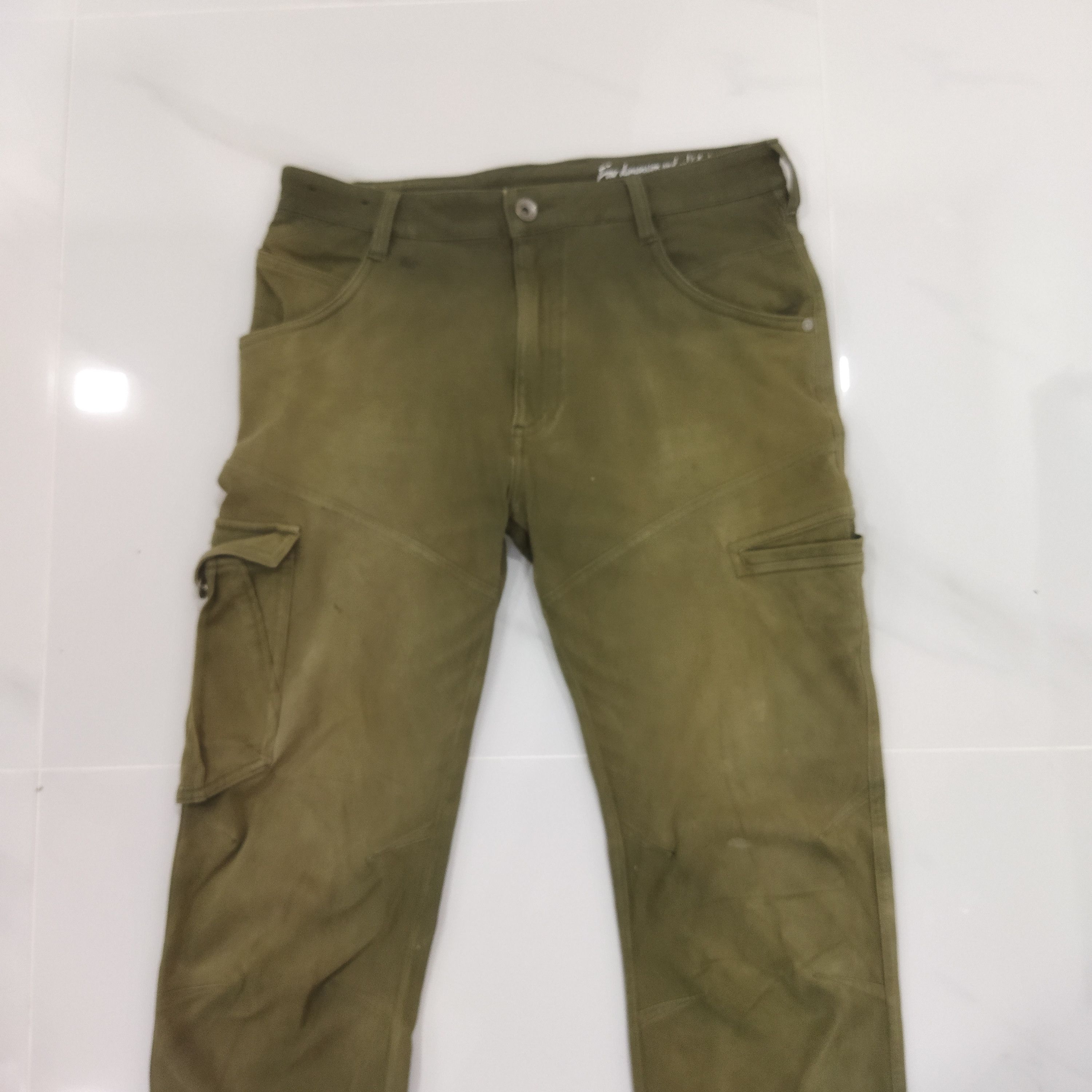 Japanese Brand FIELDCORE FADED GREEN CARGO PANTS Size US 30 / EU 46 - 2 Thumbnail
