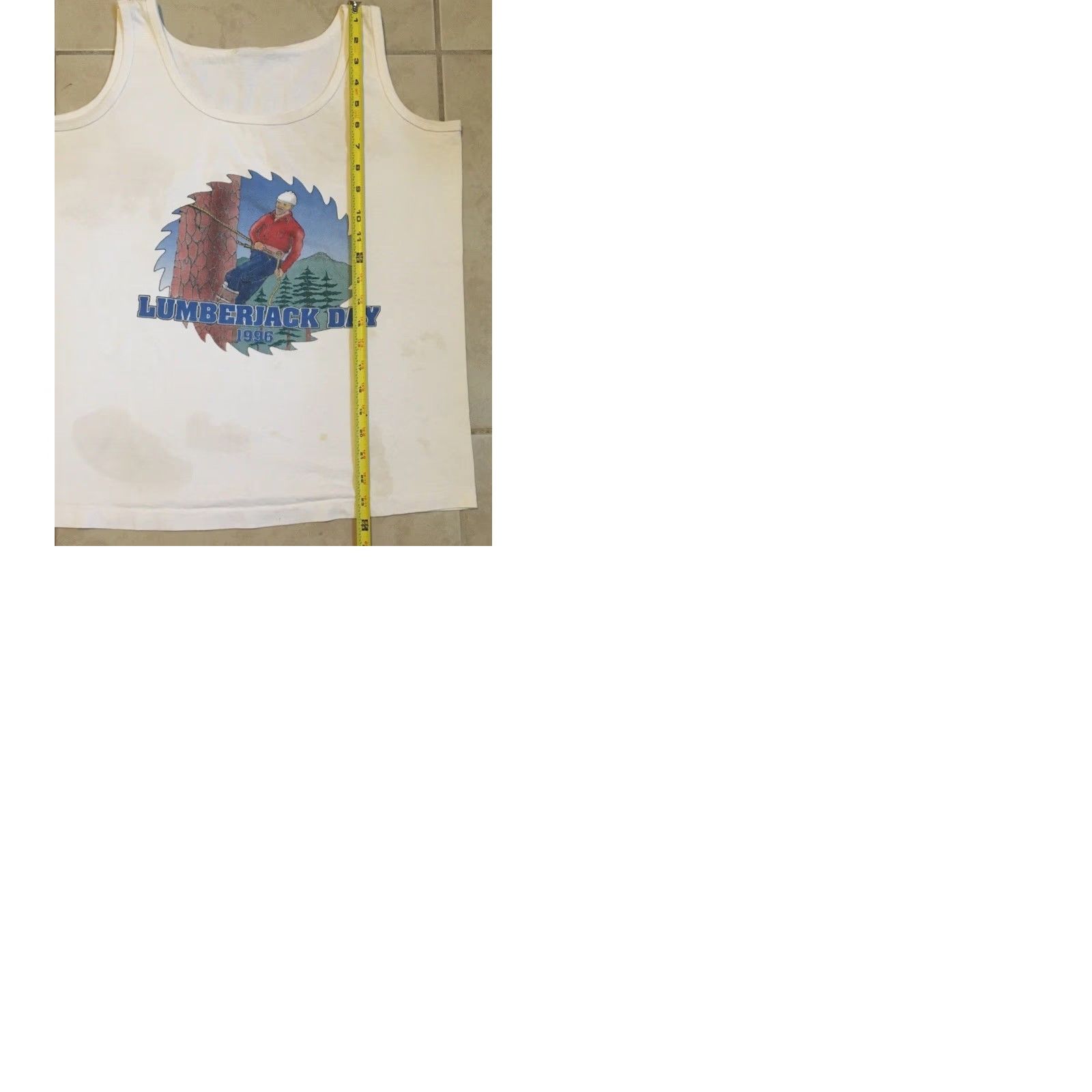 Lumberjack VINTAGE 90s Lumberjack Day Faded Distress Tank Top XS White Harley Davidson Graphic Tee Punk Grunge Biker 80s 70s USA Mens XS Tank Top Size US XS / EU 42 / 0 - 10 Thumbnail