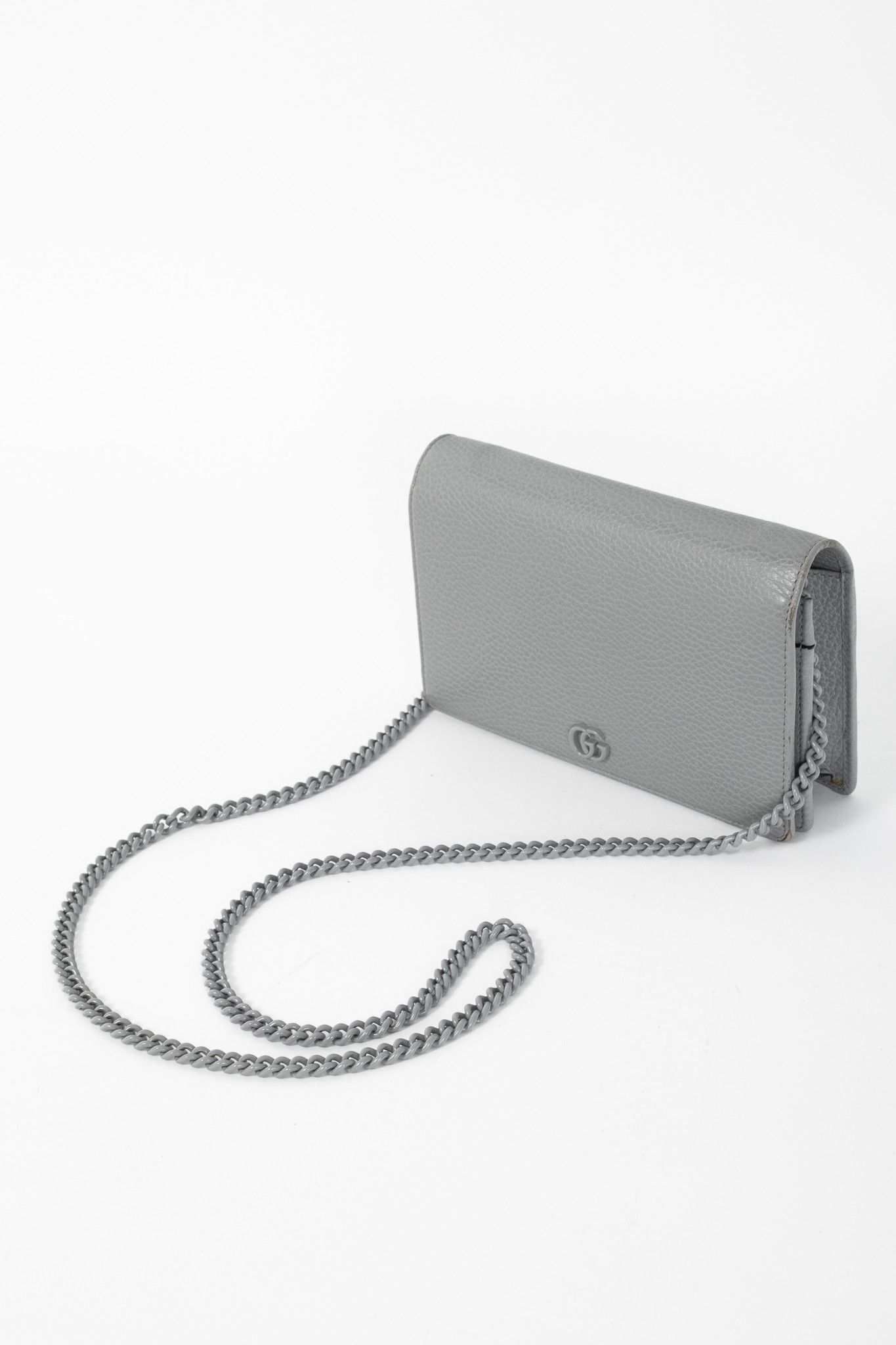 Gucci Gucci Marmont Grey Leather GG Wallet-on-Chain Size ONE SIZE - 6 Thumbnail