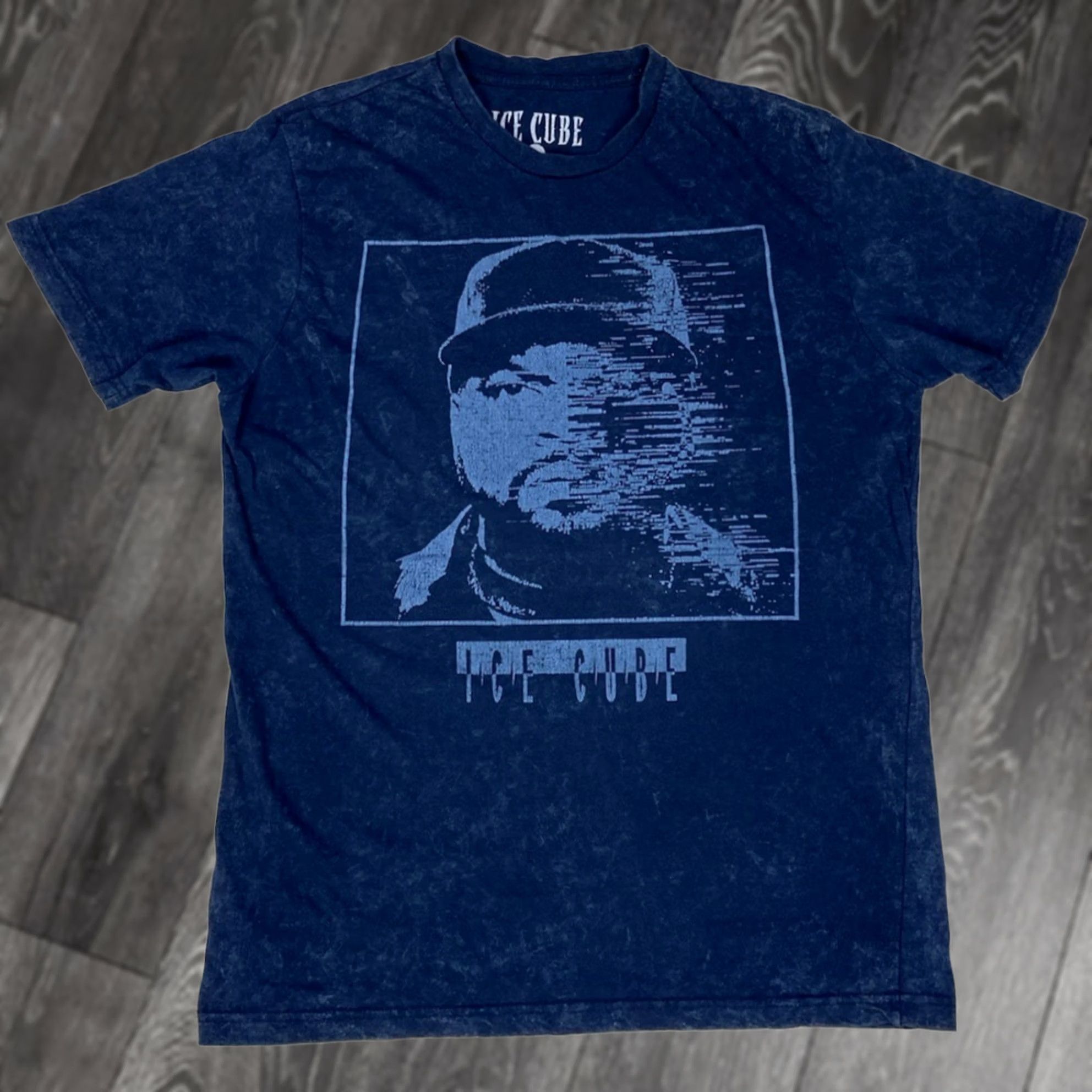 Etro Ice Cube T-Shirt Men Medium Blue Acid Wash Graphic Print Crew Neck Short Sleeve Retro Hip Hop Music Size US M / EU 48-50 / 2 - 1 Thumbnail