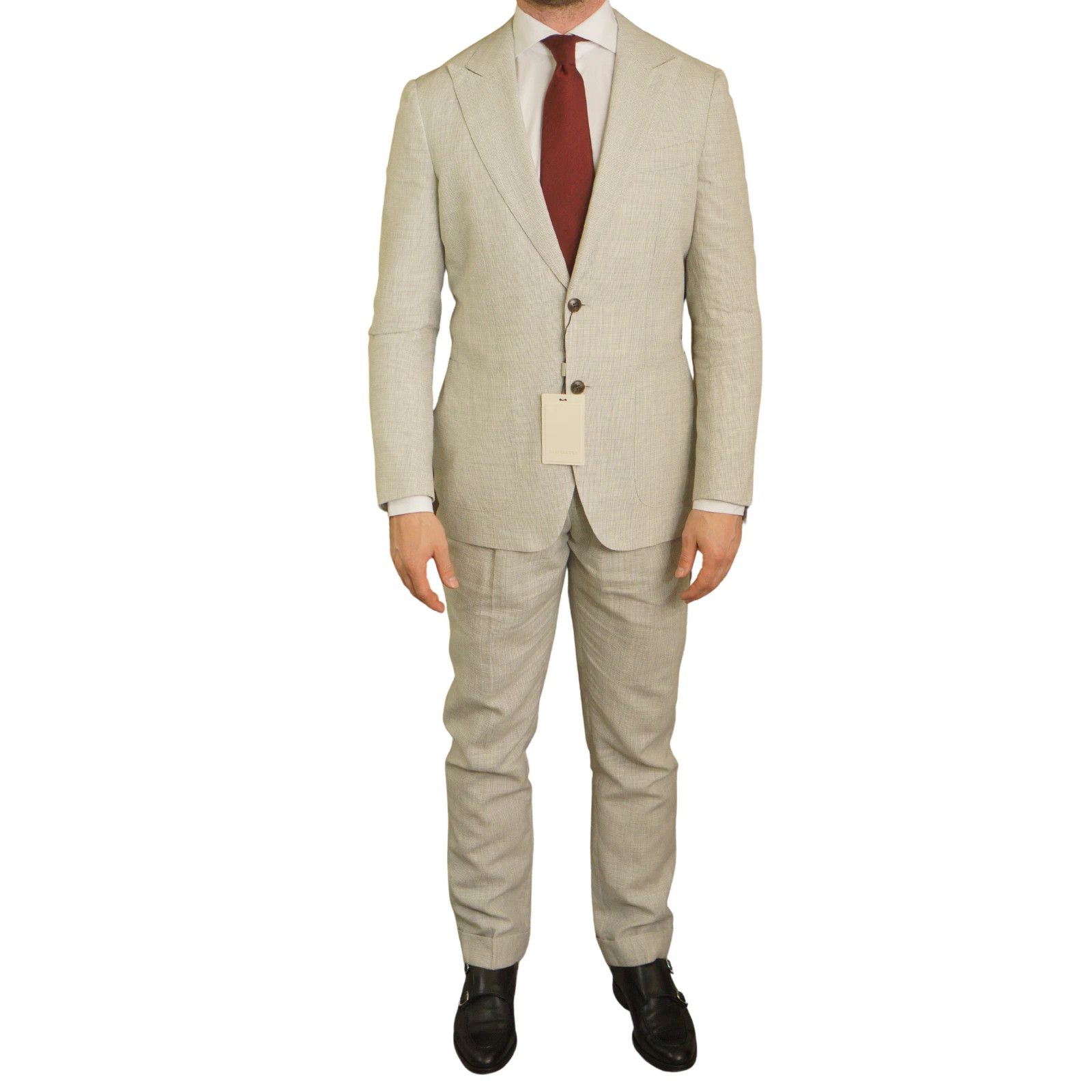 Suitsupply Men Suitsupply Suit Havana Peak Lapel Full Lined Drago US38 Size 38R - 1 Thumbnail