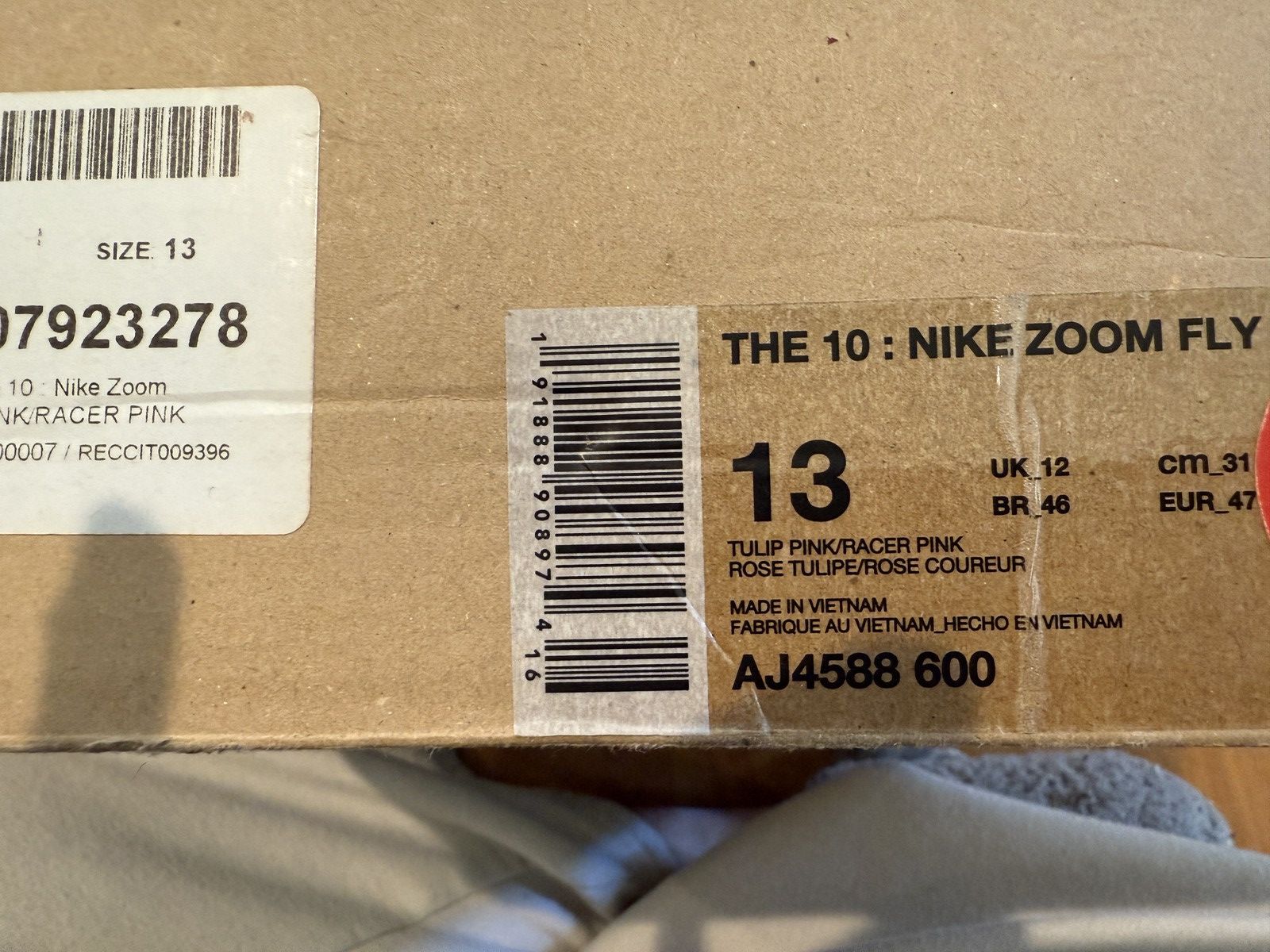 Nike × Off-White Men’s Nike Zoom Fly Tulip Pink Sz 13 Off-White Size US 13 / EU 46 - 3 Thumbnail