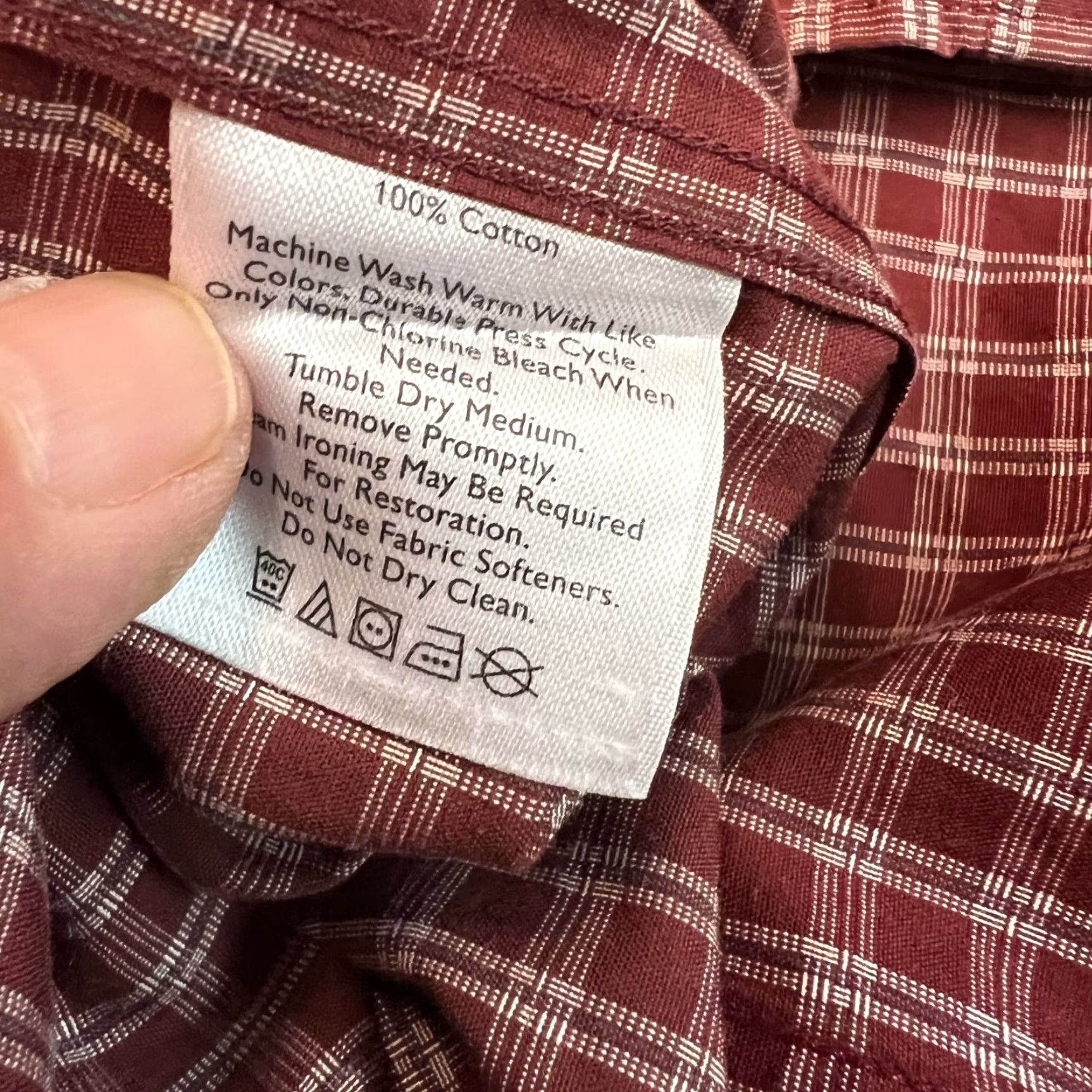 Eddie Bauer Eddie Bauer Button Down Shirt Mens LT Maroon Long Sleeve Check Size US L / EU 52-54 / 3 - 6 Thumbnail
