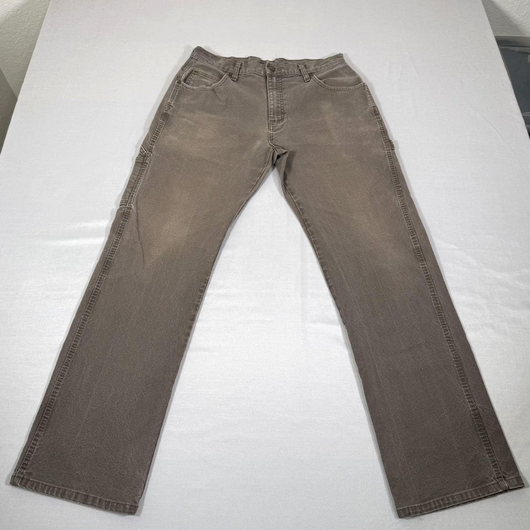 Dickies Dickies Pants Mens 33x32 Brown Canvas Carpenter Straight Fit Stretch Workwear Pants Mens Regular Brown 90s Grunge USA"} Size US 33 - 2 Thumbnail