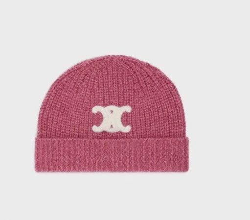 Celine Celine Triomphe Ribbed Beanie Hat Size ONE SIZE - 2 Thumbnail